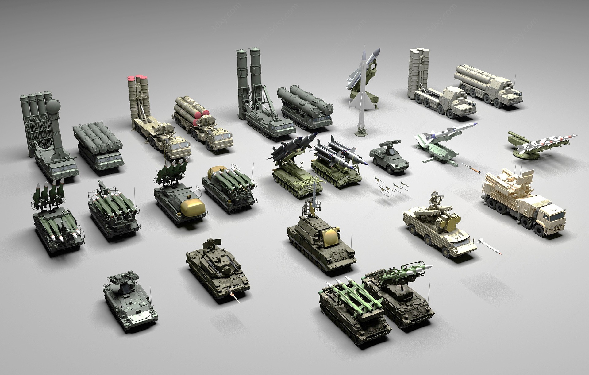 防空导弹坦克3D模型