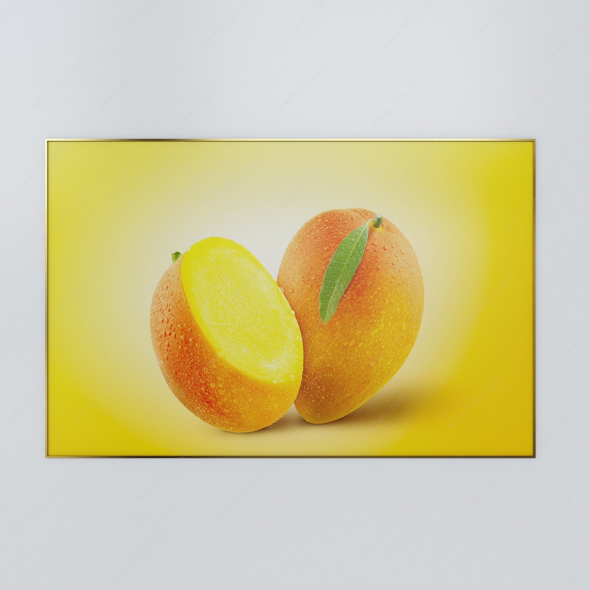 橙色水果装饰画3D模型