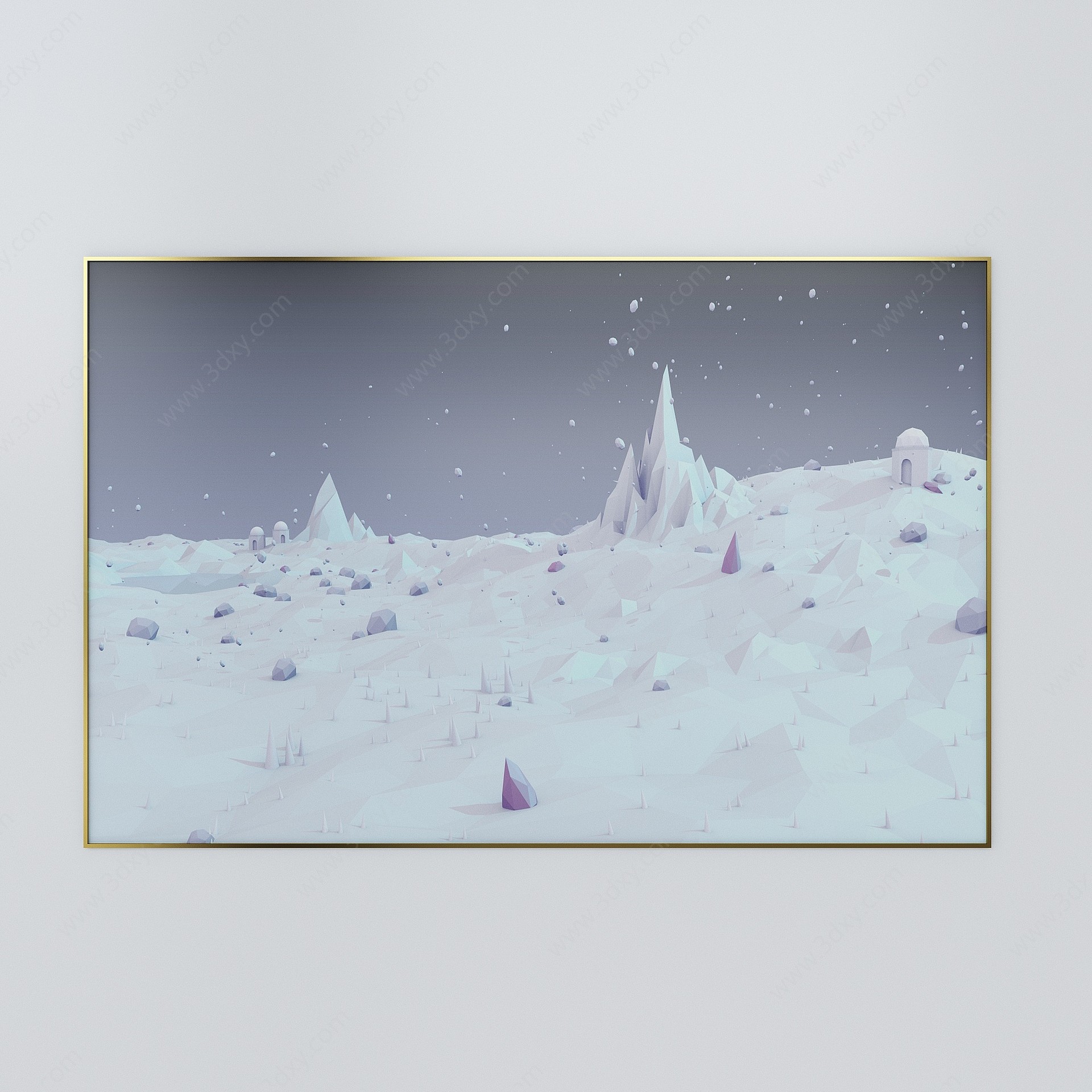 雪山画3D模型