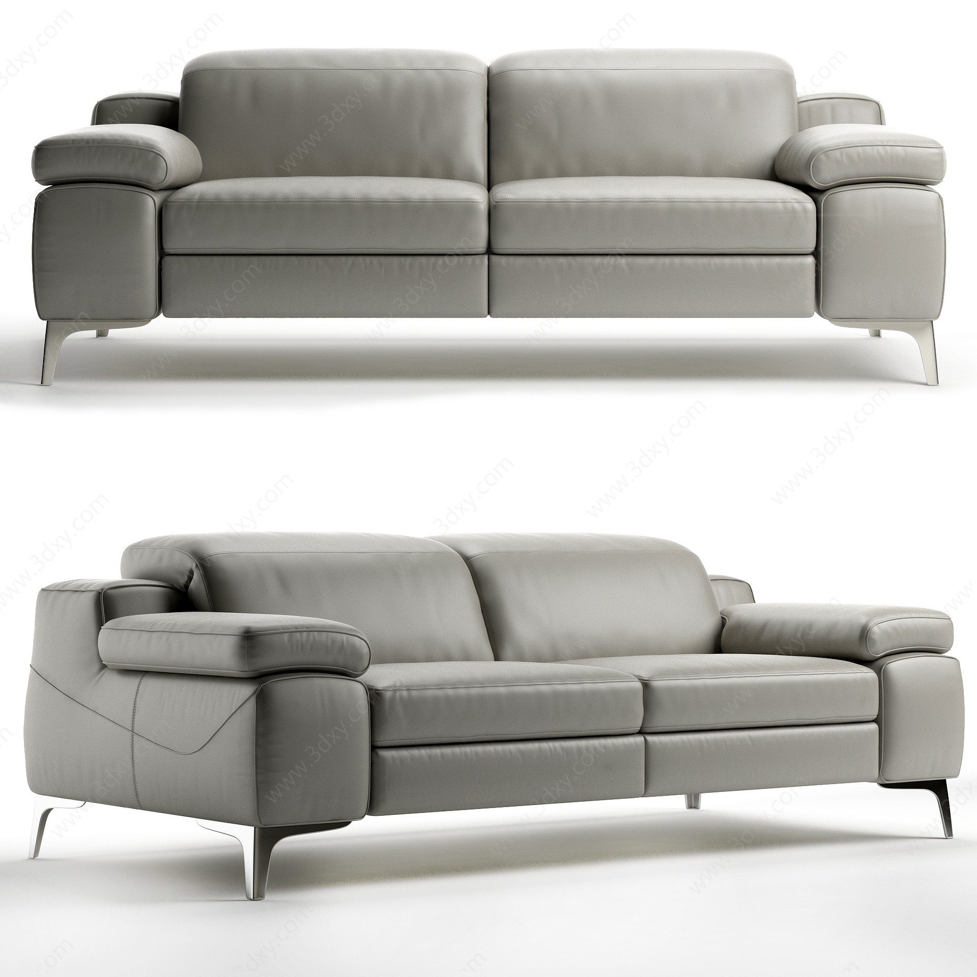 Italia现代皮革双人沙发3D模型