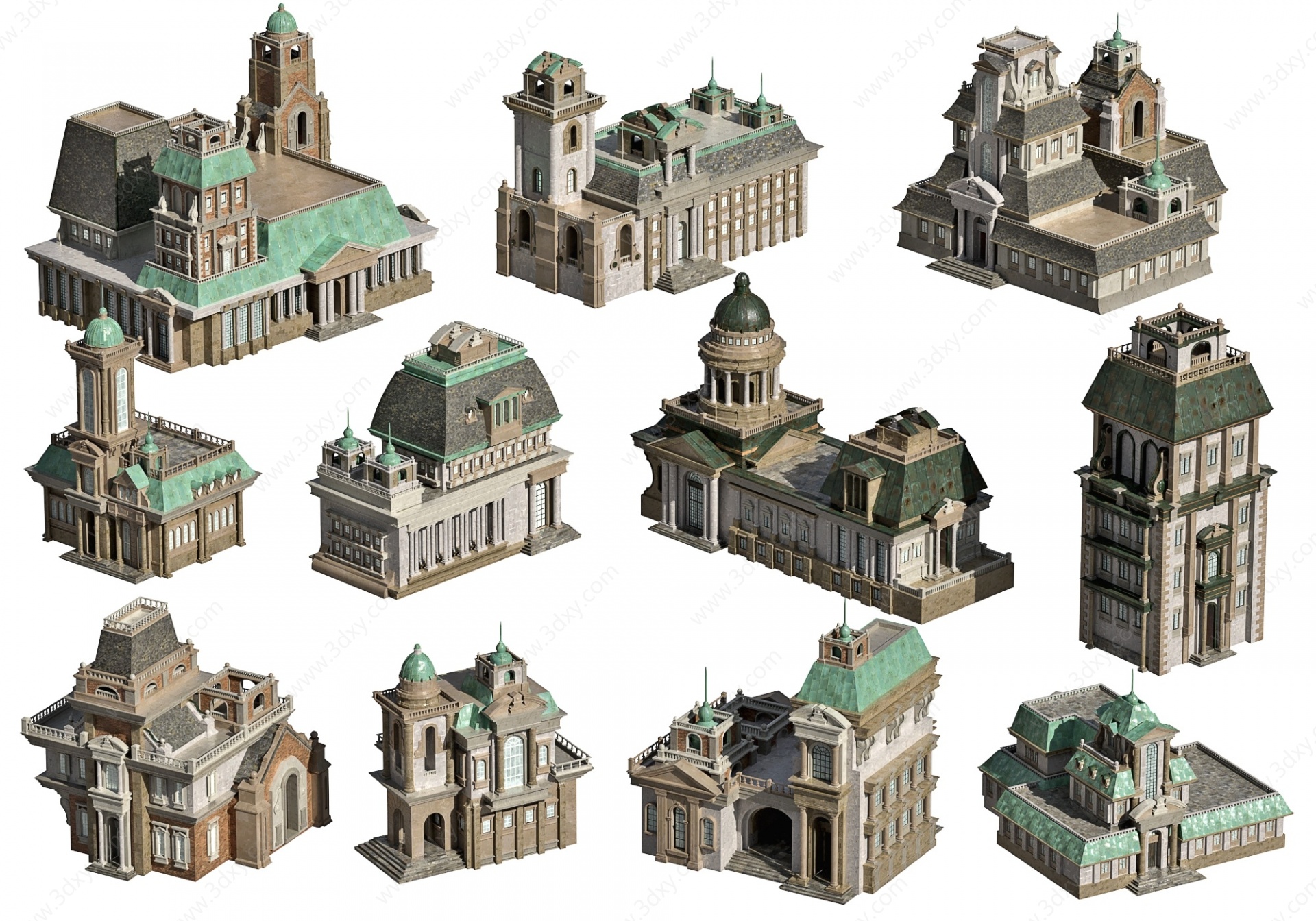 欧式古建筑楼房3D模型