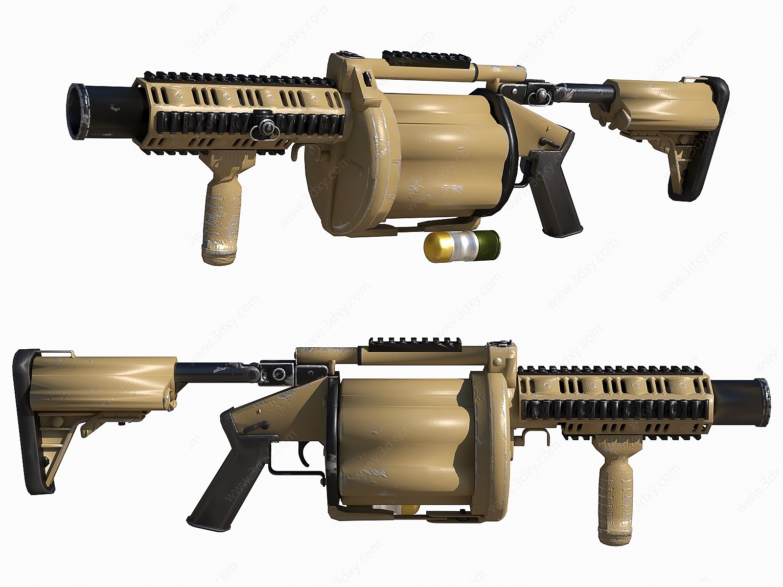 现代美国M32榴弹枪3D模型