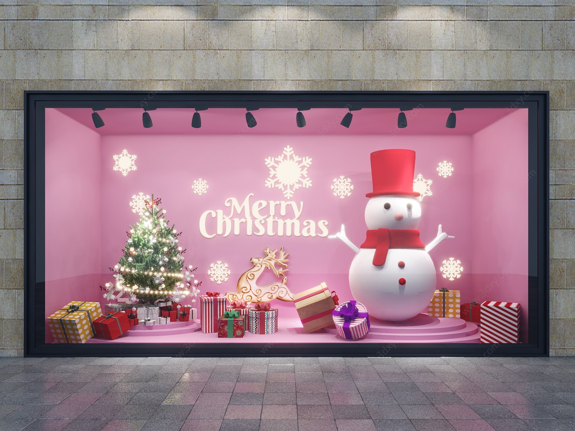 圣诞橱窗主题3D模型