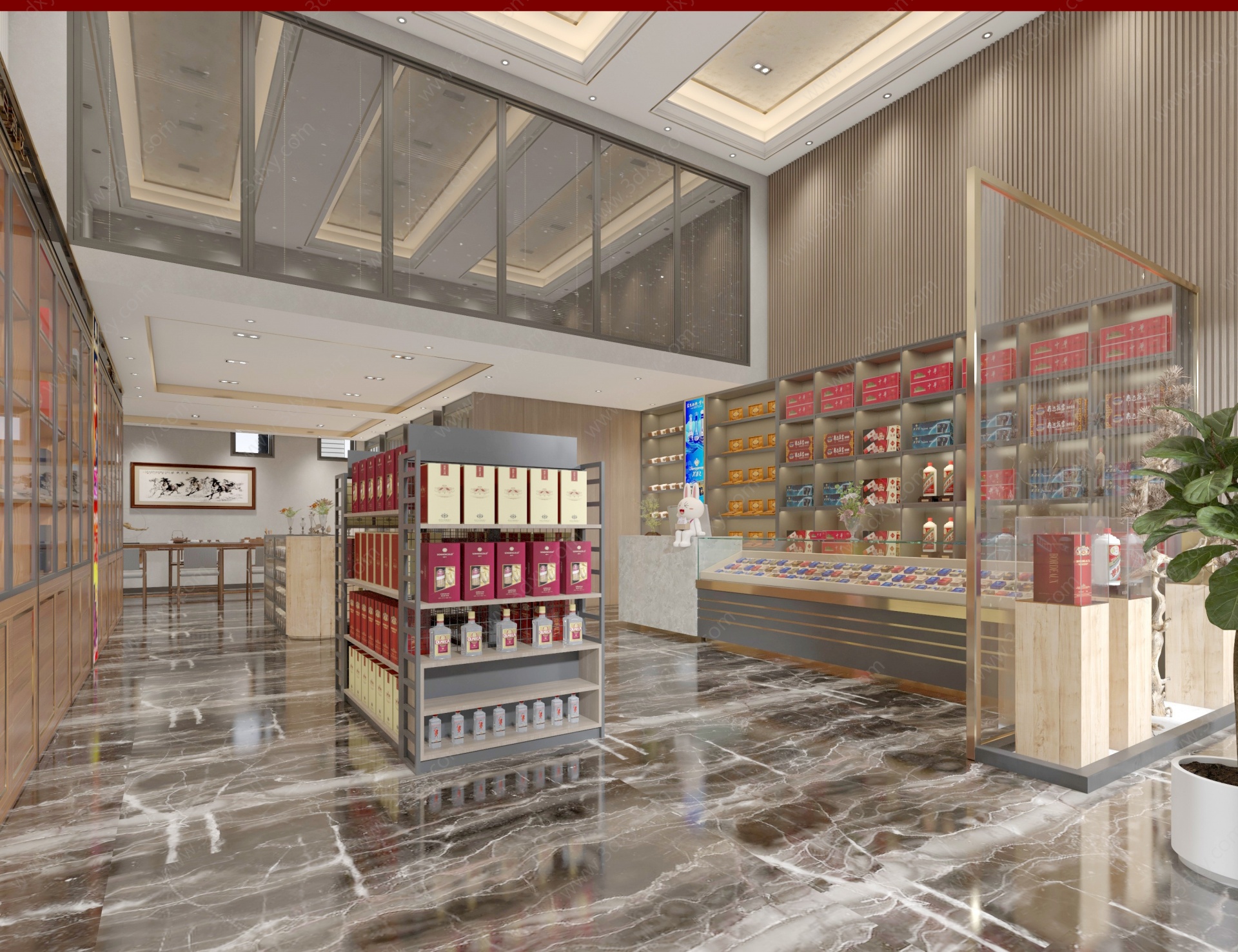 新中式烟酒店3D模型