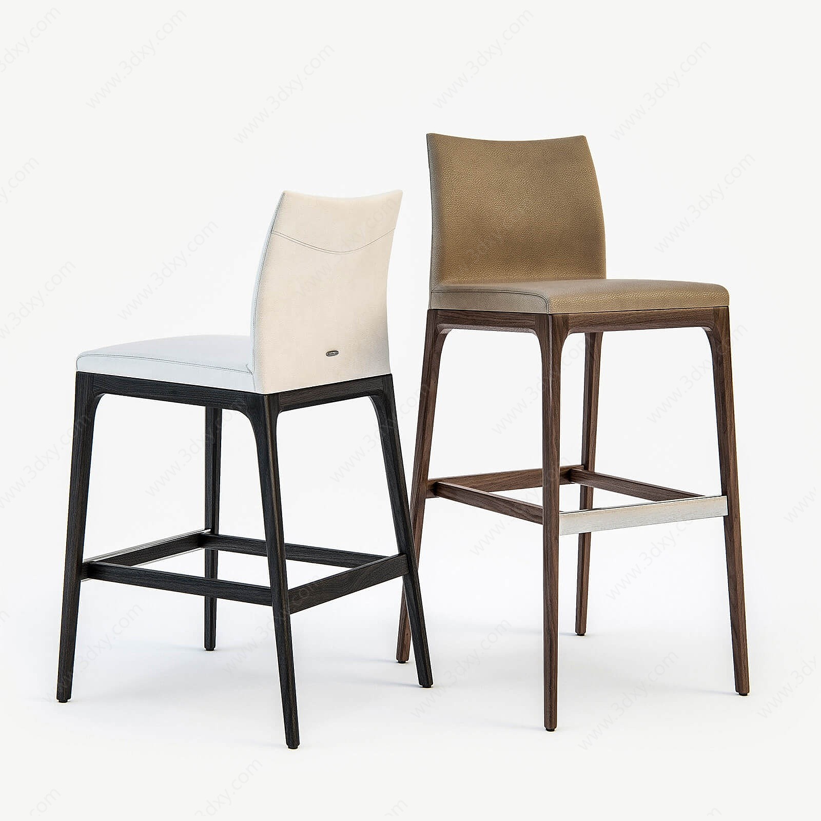 现代皮革吧椅3D模型