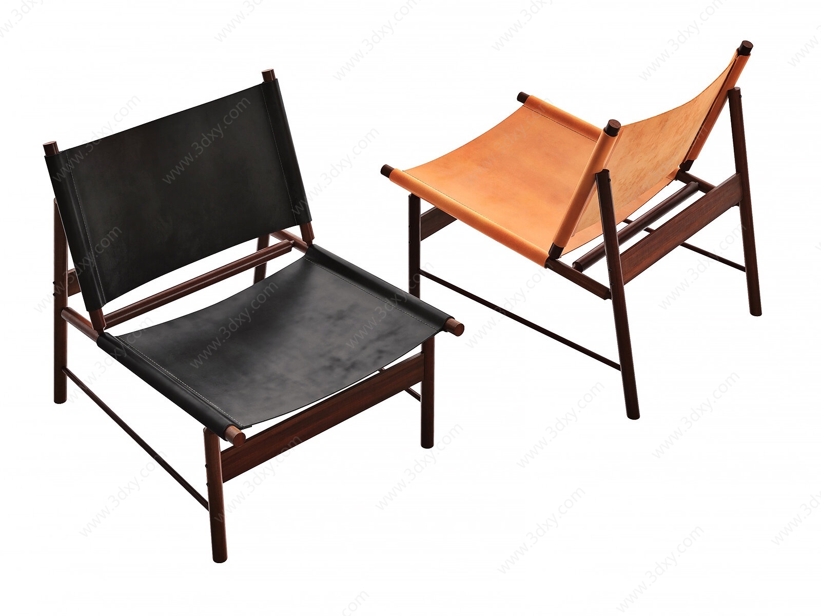 北欧皮革休闲椅3D模型
