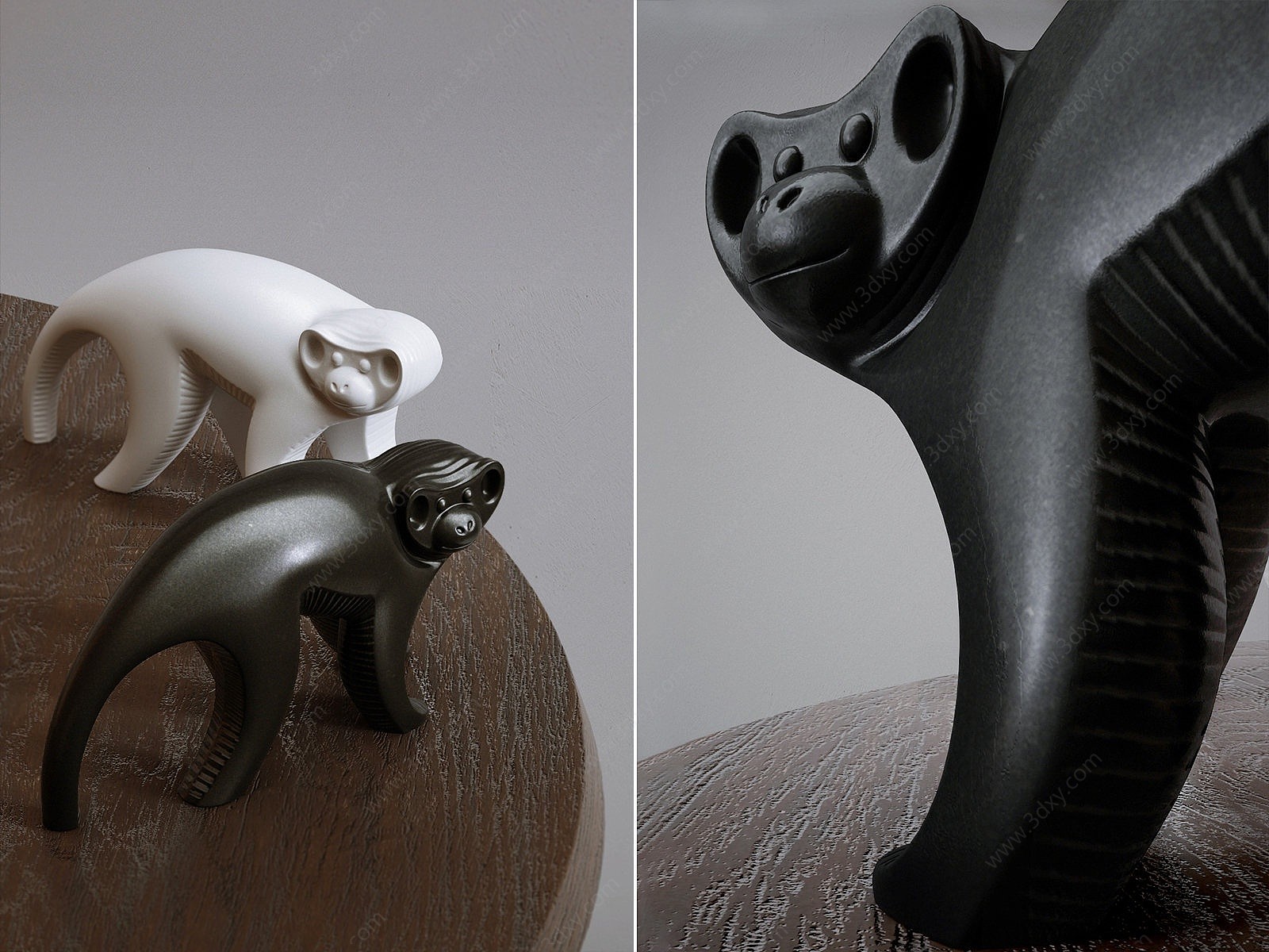 现代动物猴子工艺品摆件3D模型