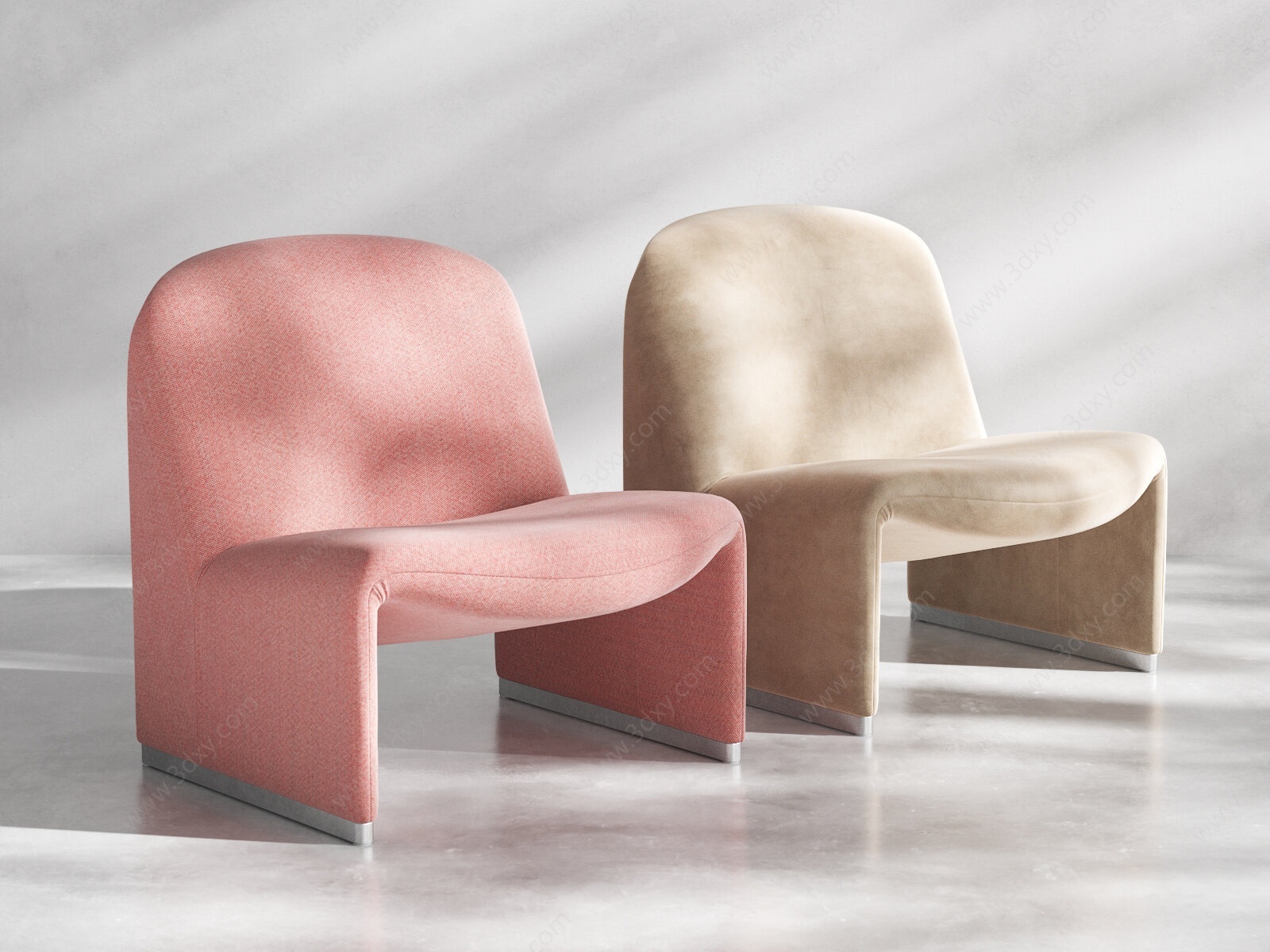 Alky现代布艺单人休闲椅3D模型