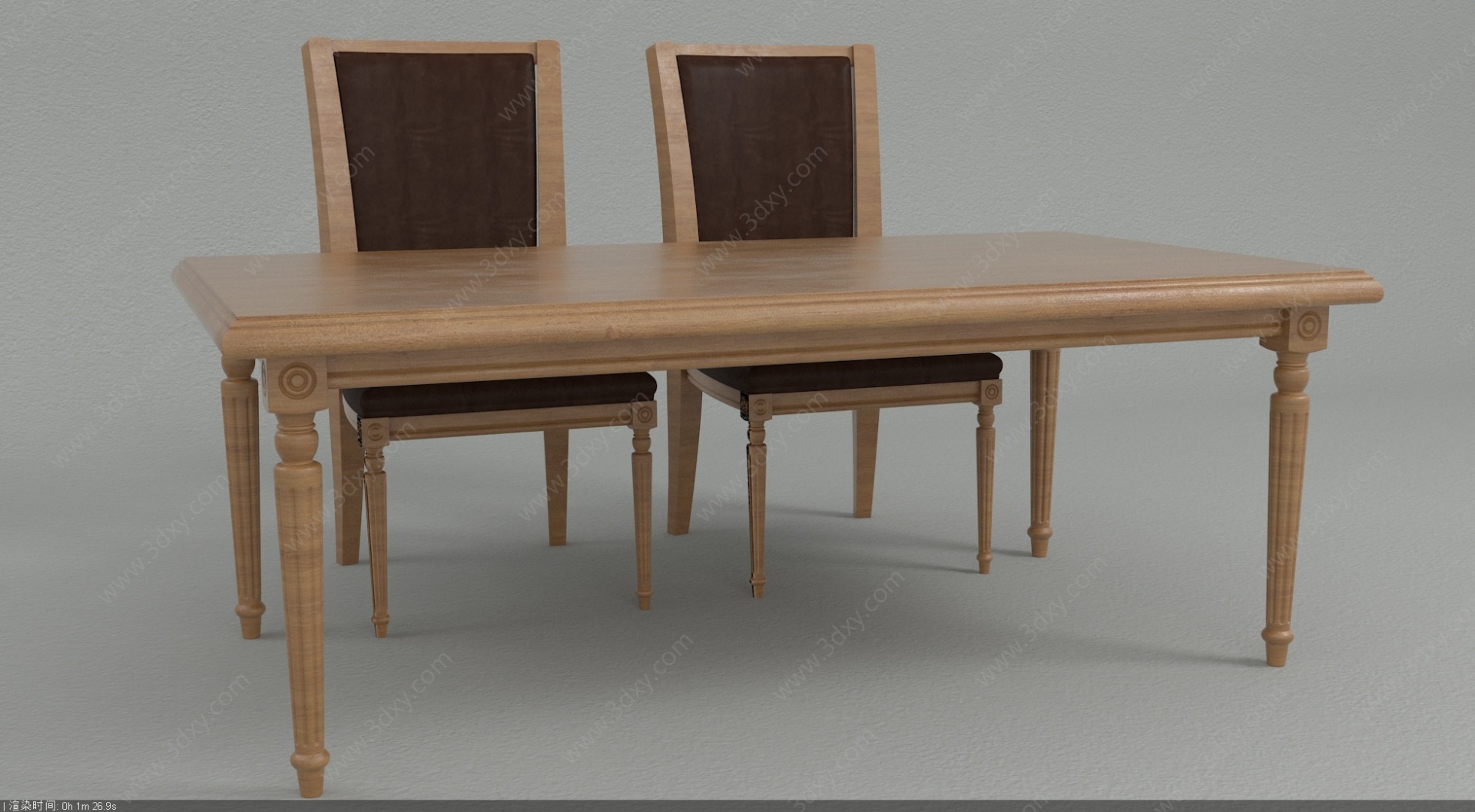 桌椅组合高模3D模型