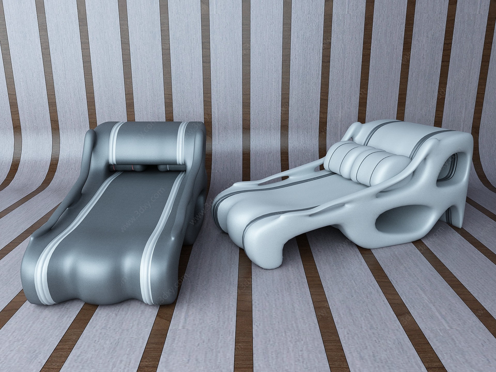 现代太妃床3D模型