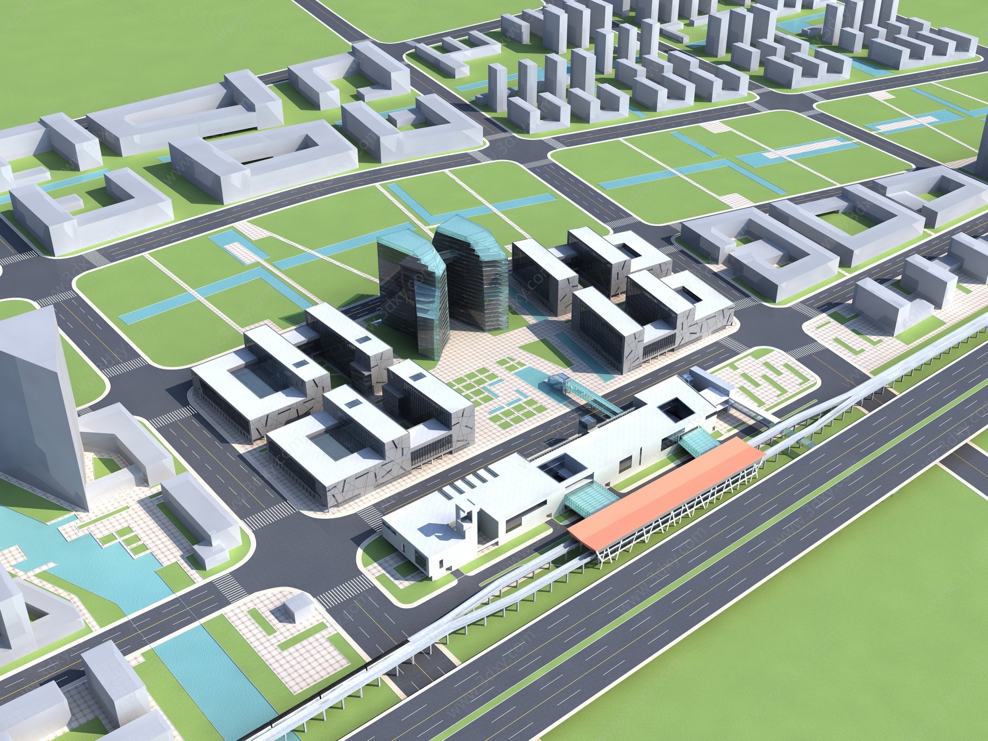 地铁站规划3D模型