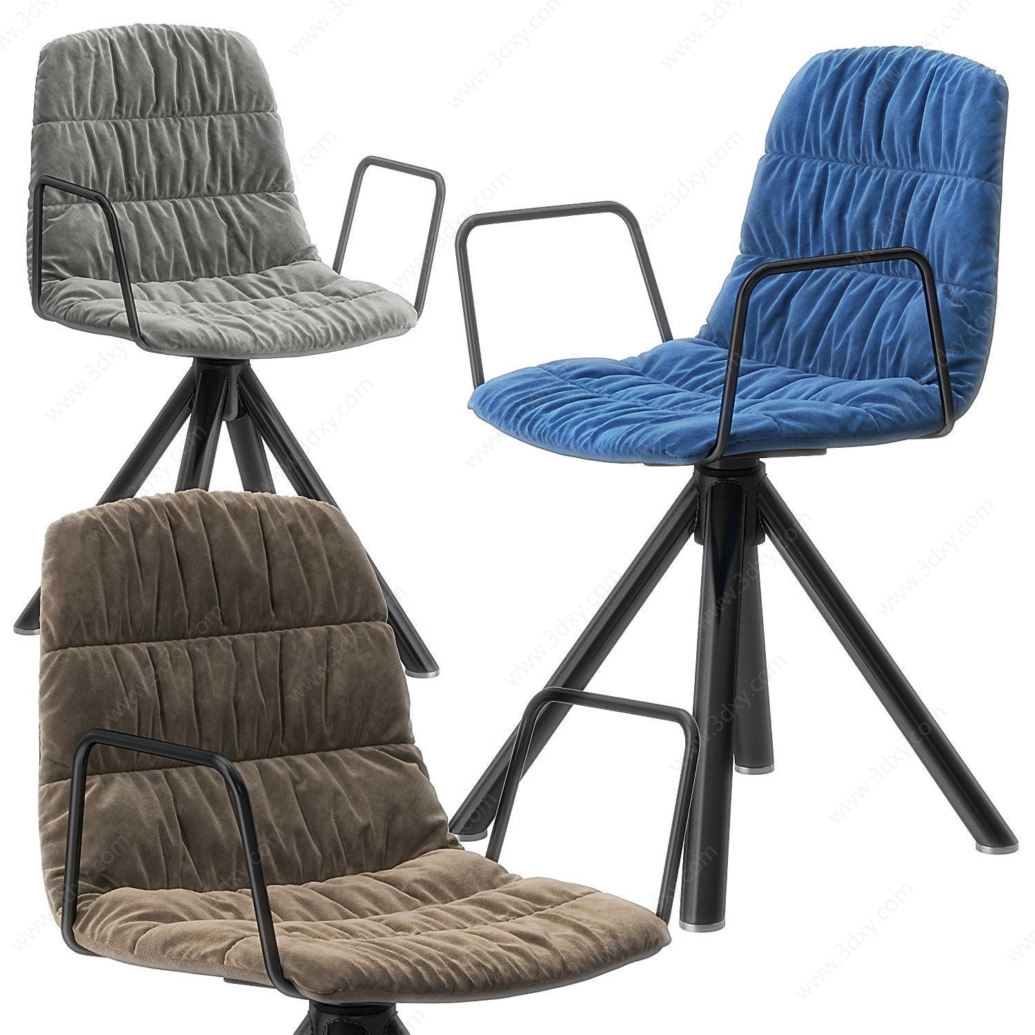 现代扶手吧椅3D模型