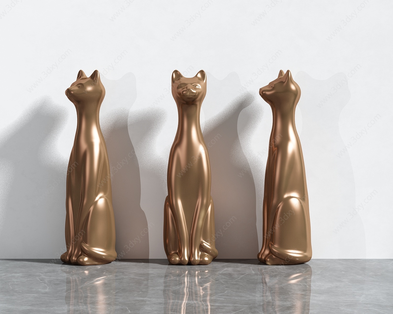 金属小猫摆件3D模型