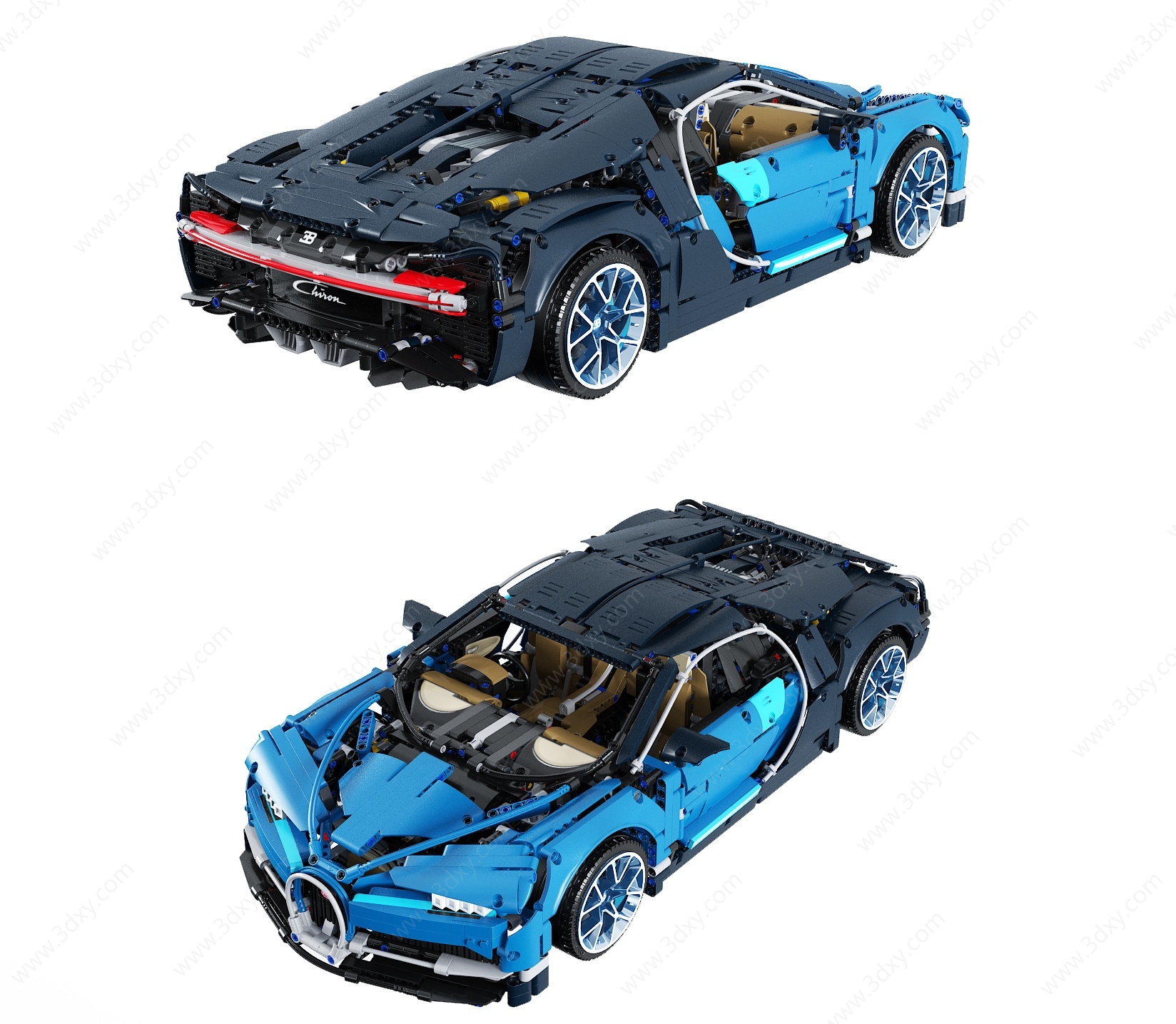 乐高布加迪汽车玩具3D模型