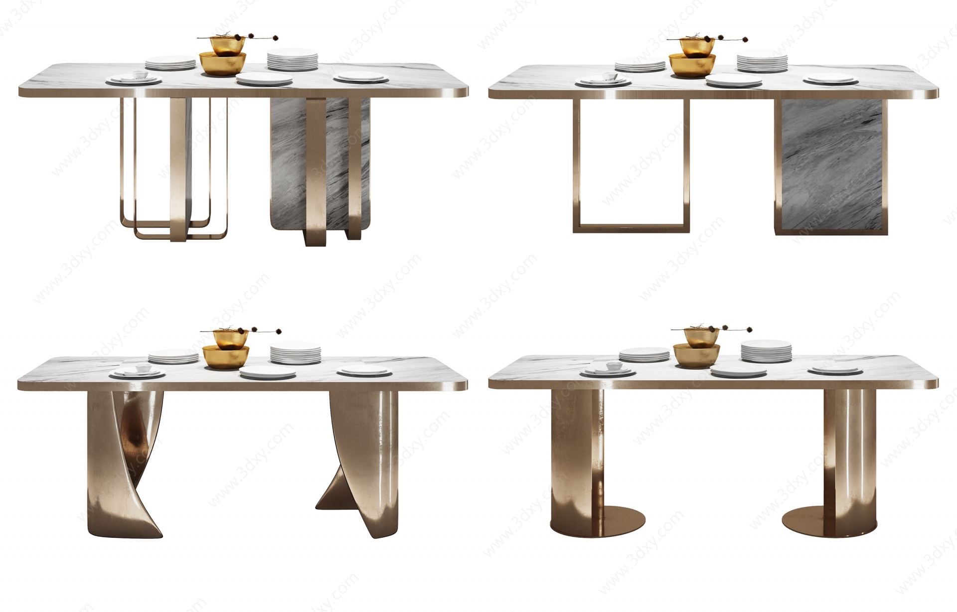 欧式桌组合3D模型