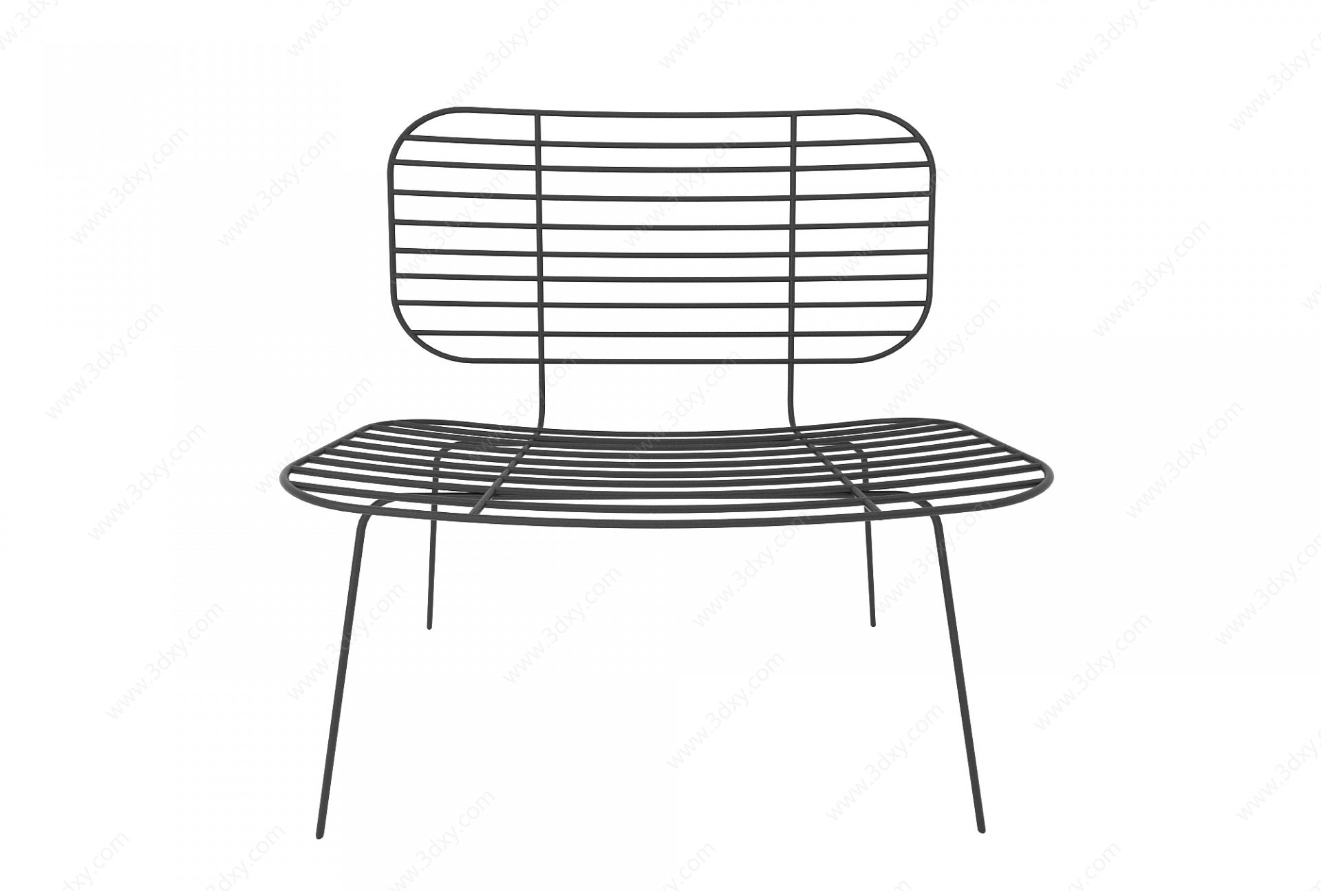 现代风格铁艺椅子3D模型