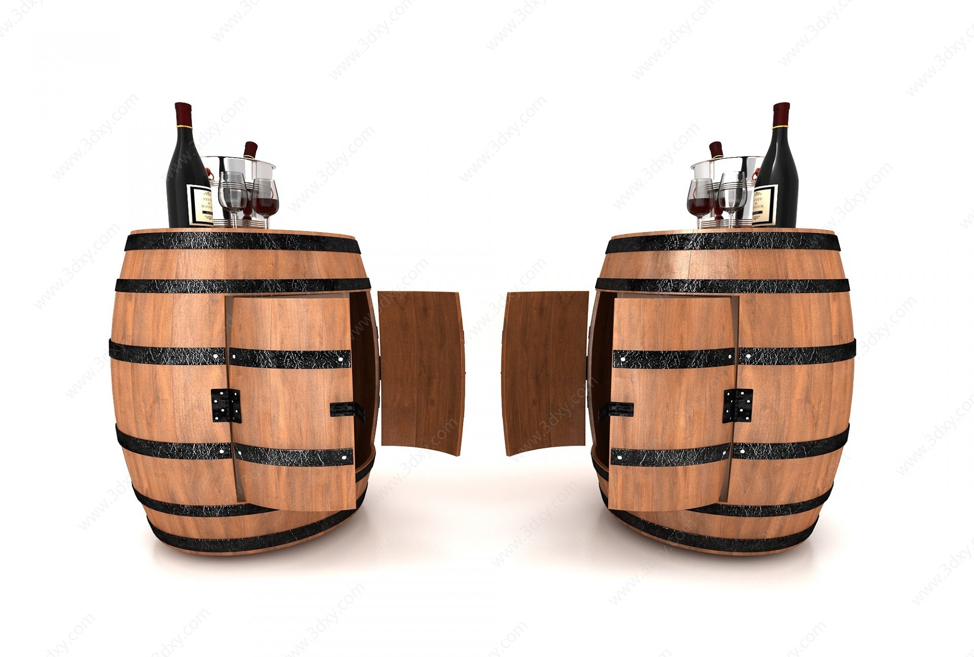 现代风格酒桶3D模型