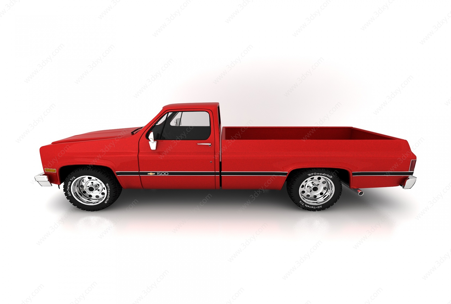 现代风格红色卡车3D模型