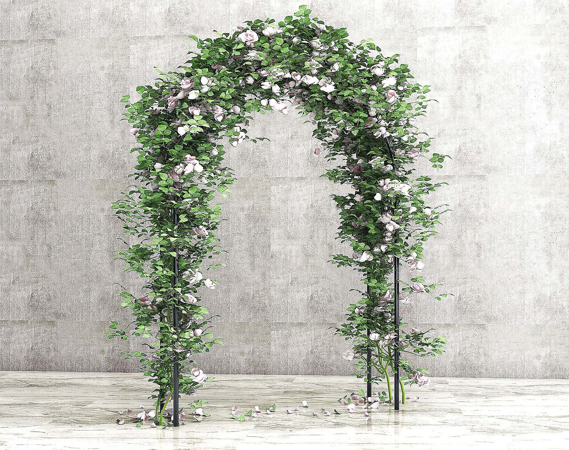 现代拱形门植物花架3D模型
