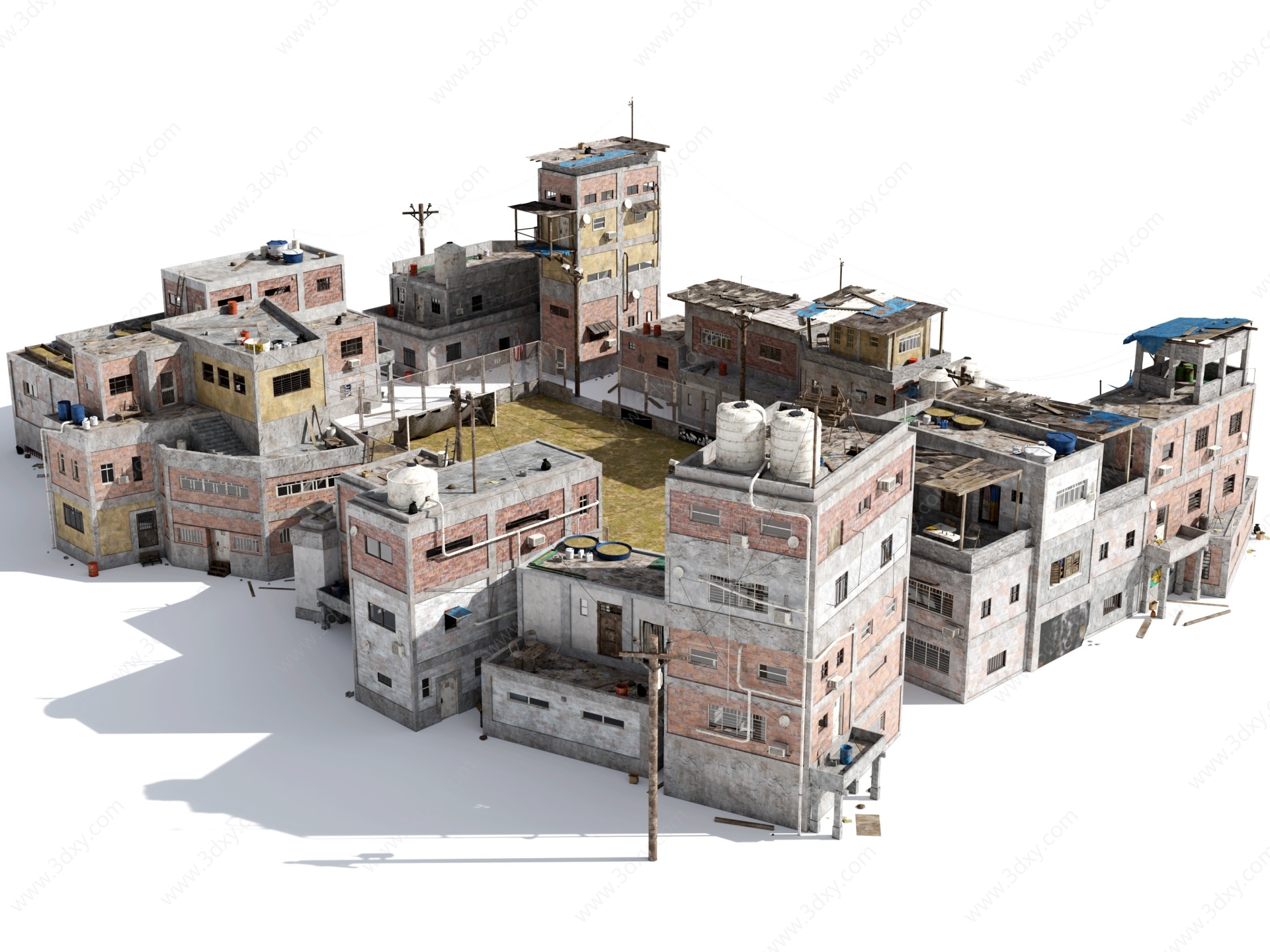 现代城中村住宅楼房3D模型