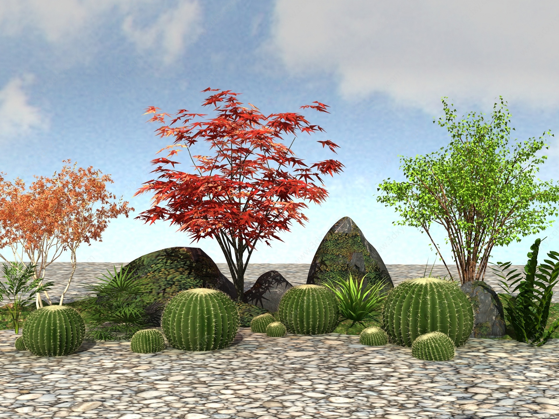 景观植物模型丛生灌木3D模型
