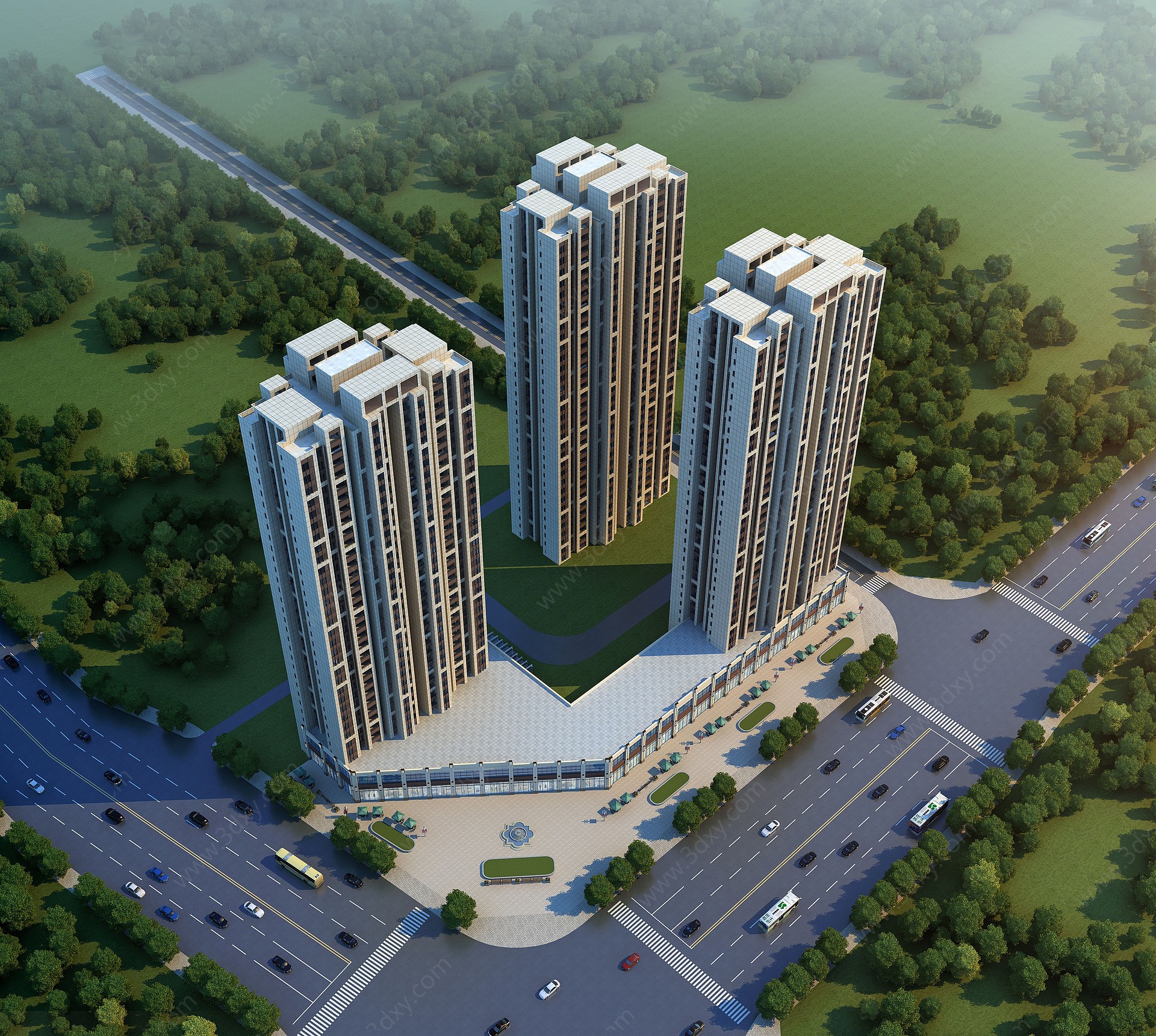 高层住宅规划3D模型