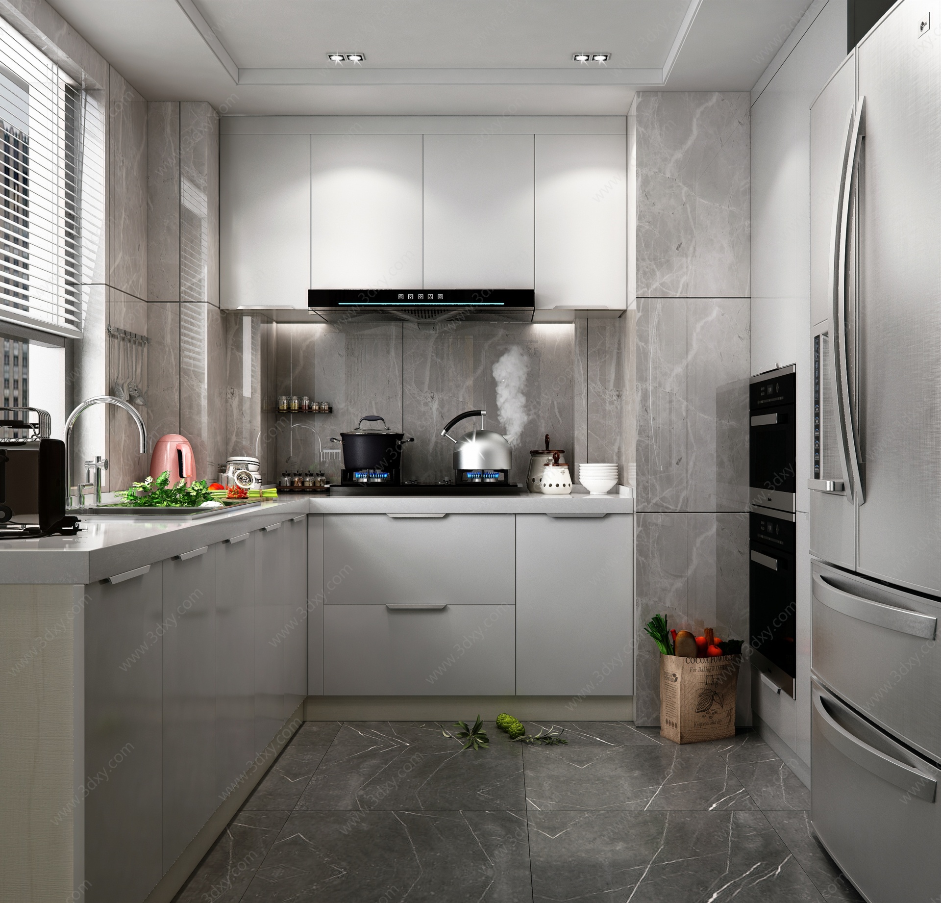 现代厨房橱柜3D模型
