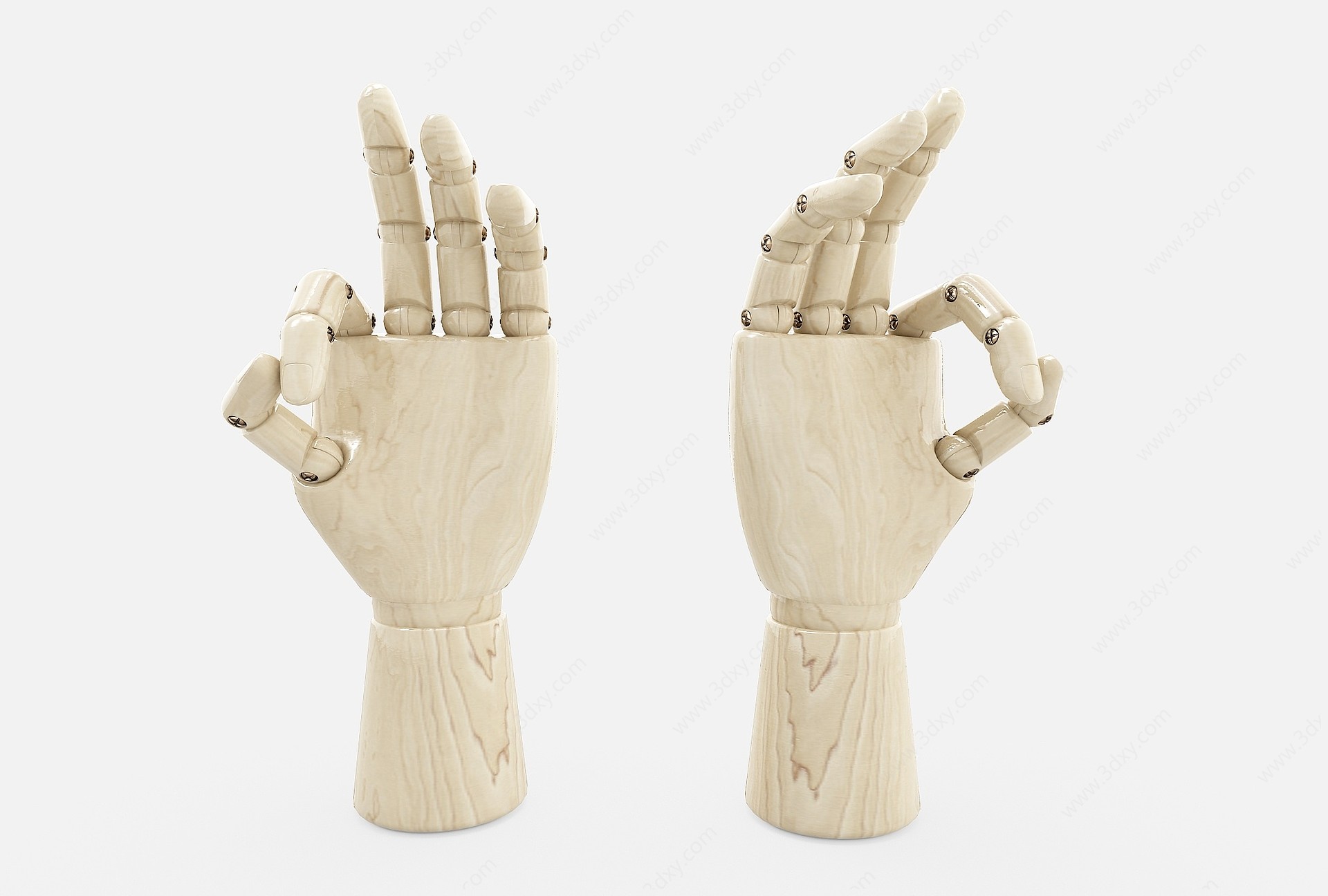 现代风格木头手指3D模型