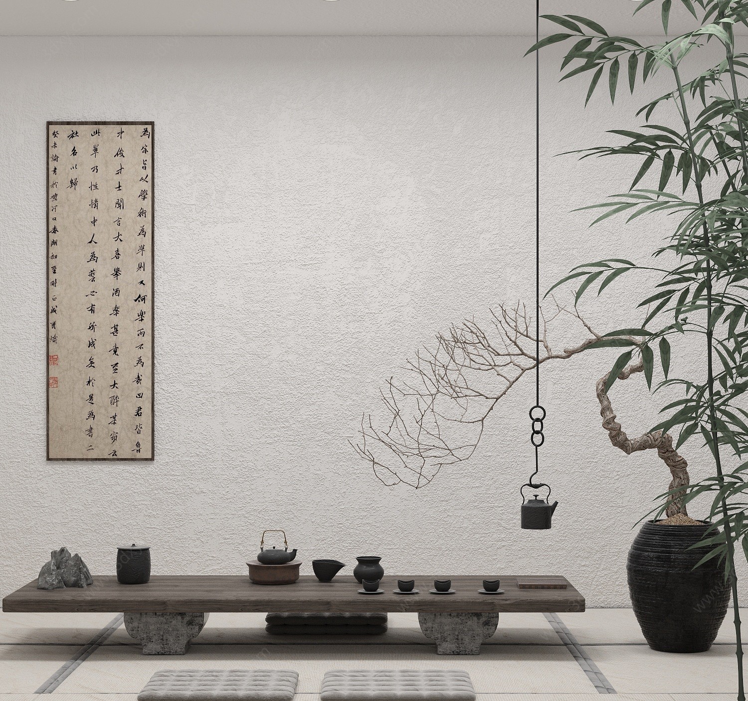 中式禅意茶室3D模型
