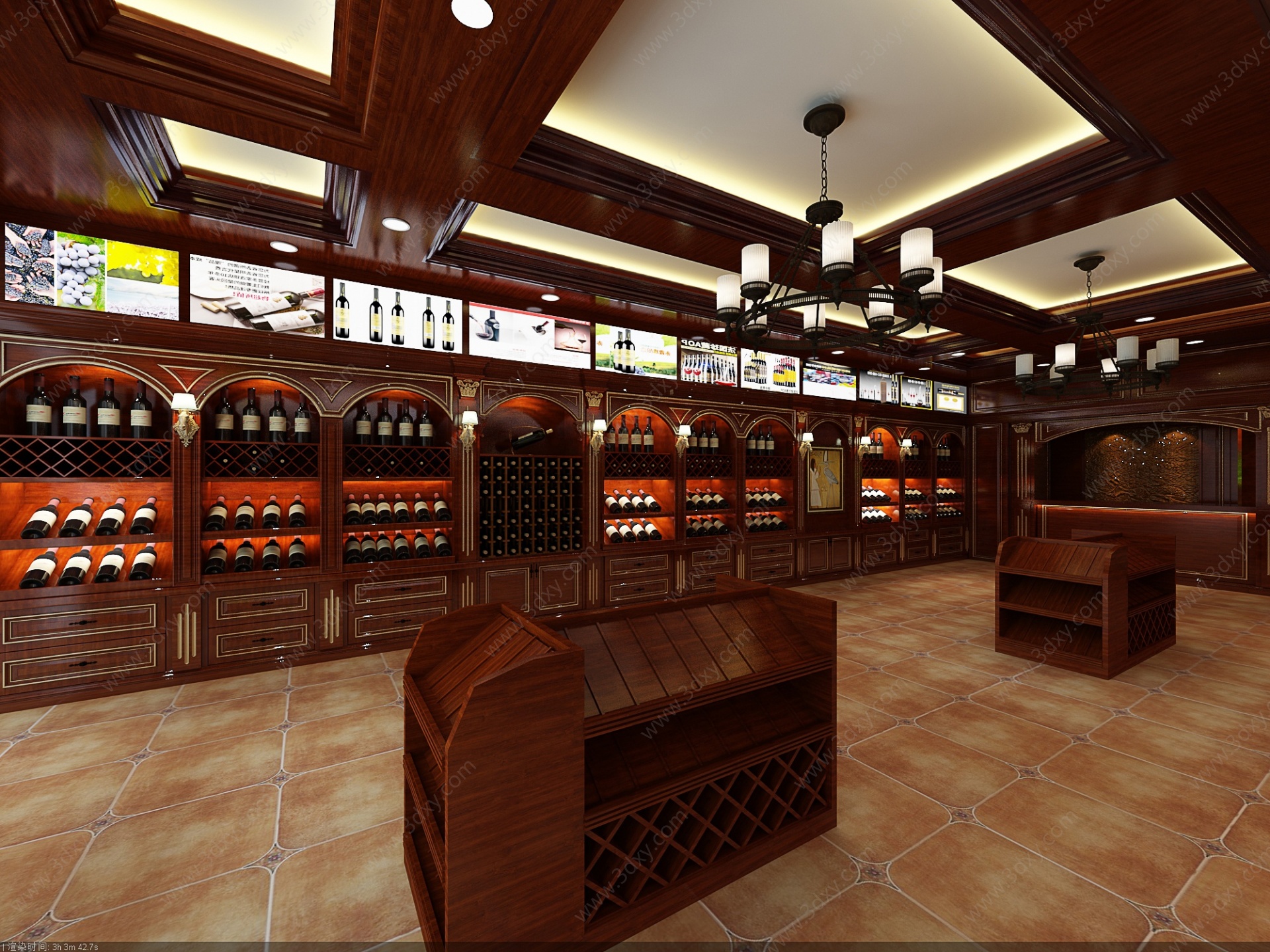 美式奢华酒窖3D模型