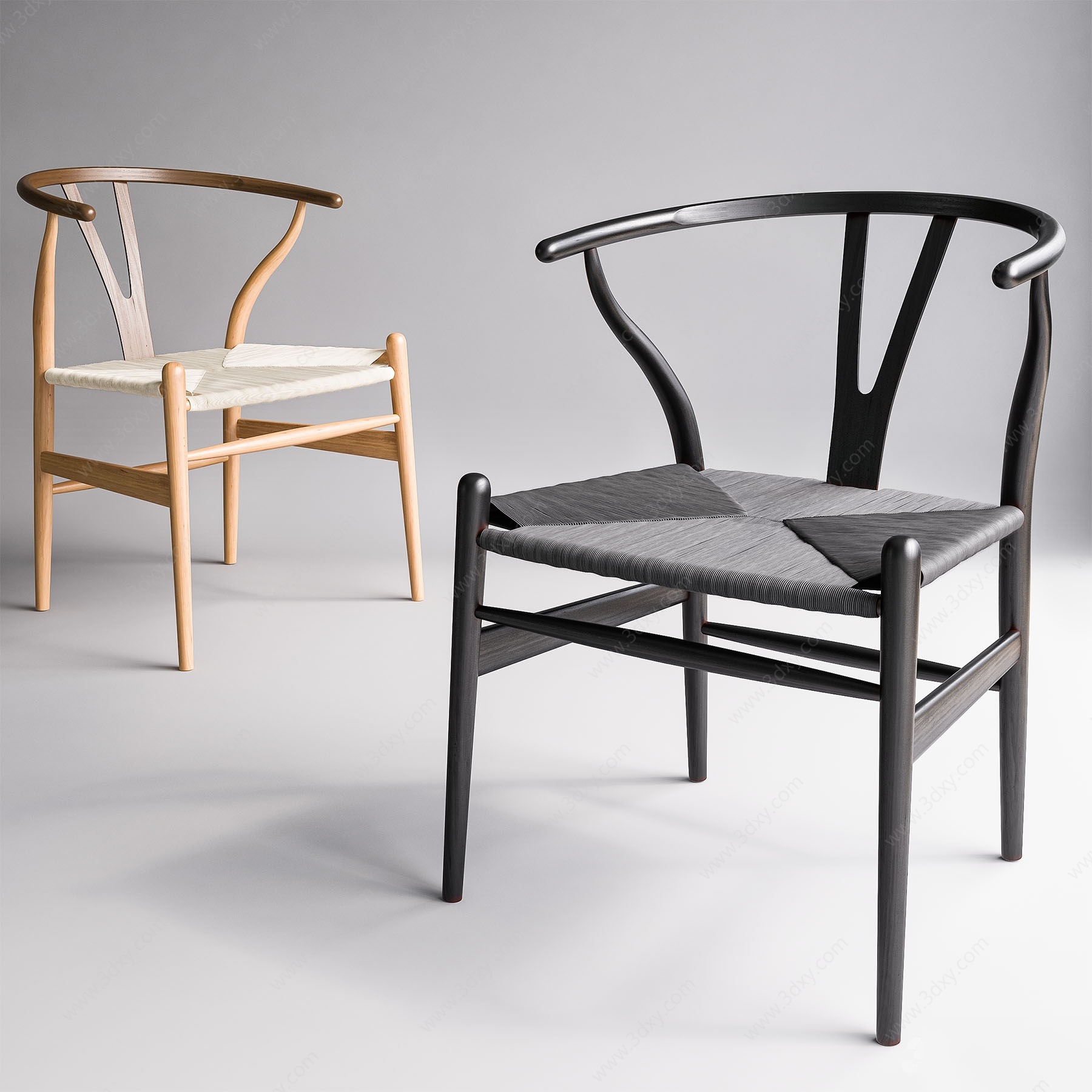 现代新中式休闲椅餐椅3D模型