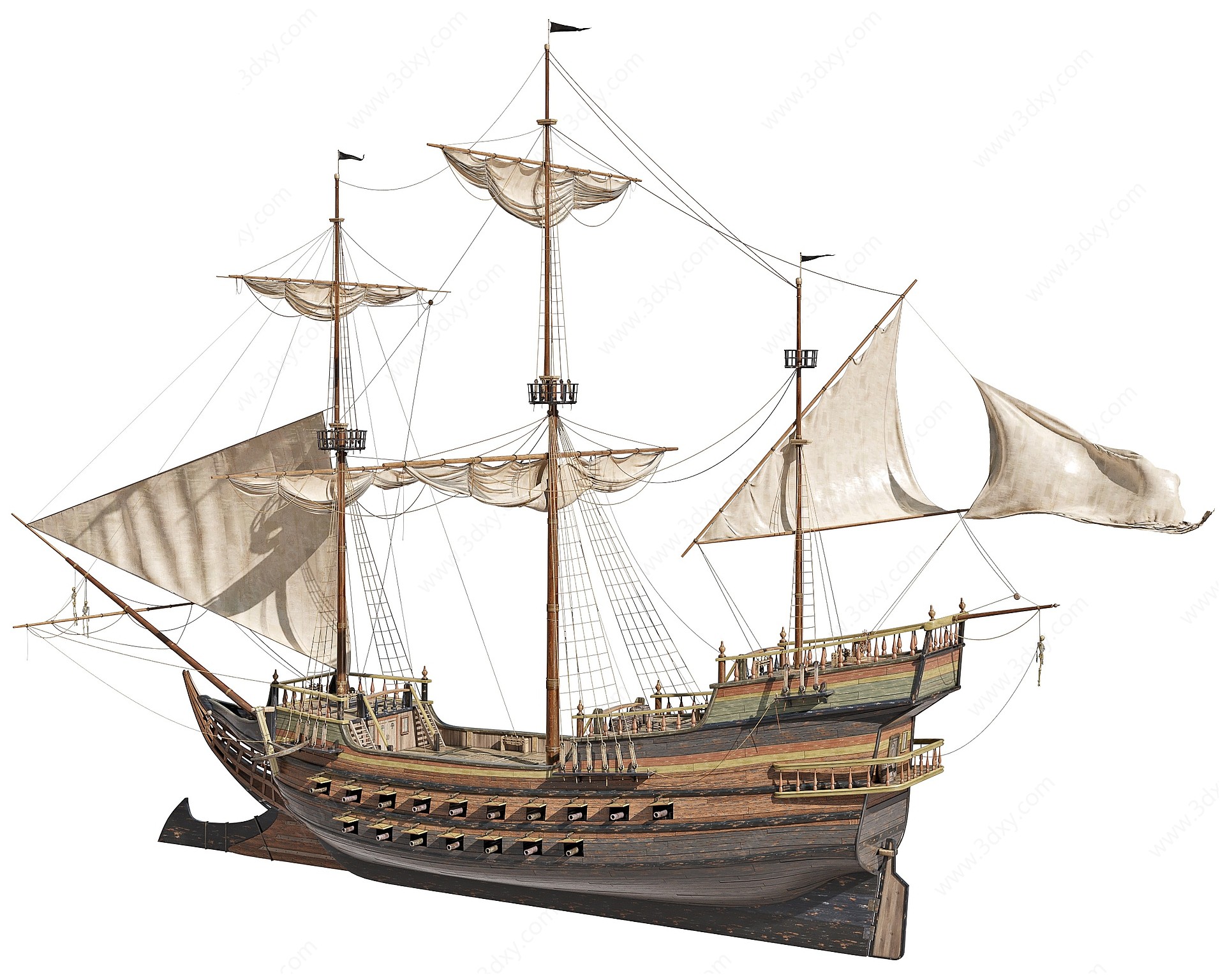 古代帆船3D模型