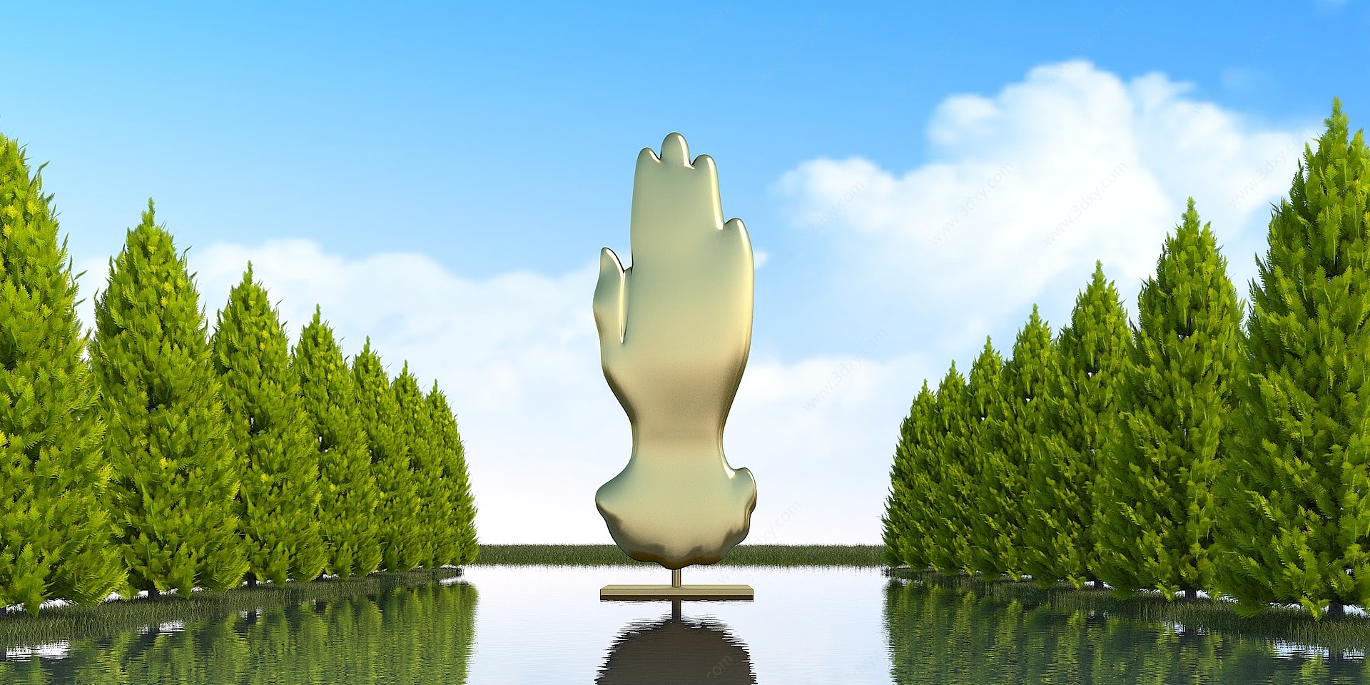 现代园林景观雕塑3D模型