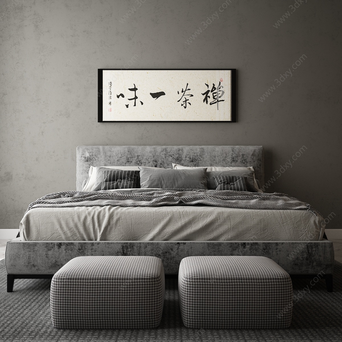 现代卧室大床3D模型