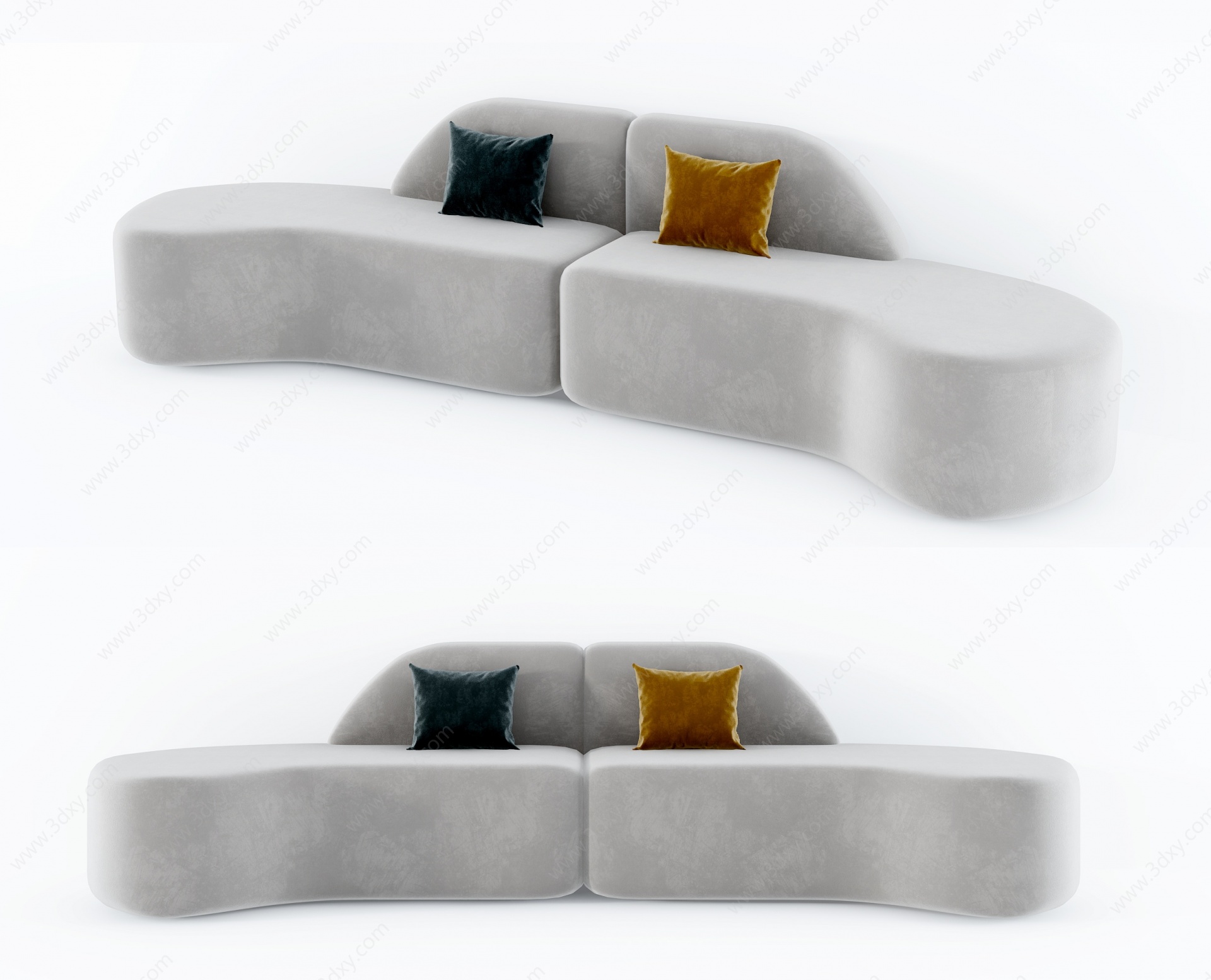 现代弧形沙发3D模型