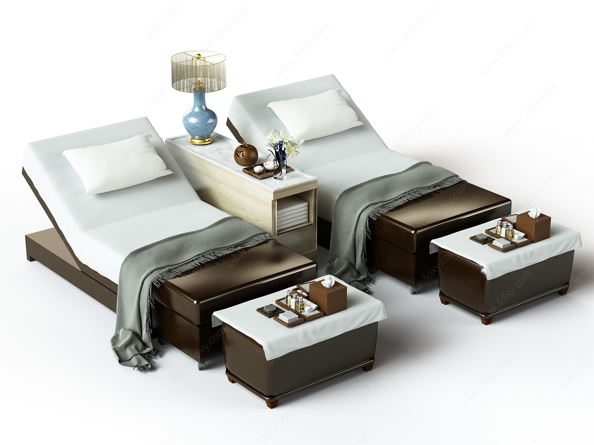 现代按摩床搓背床3D模型