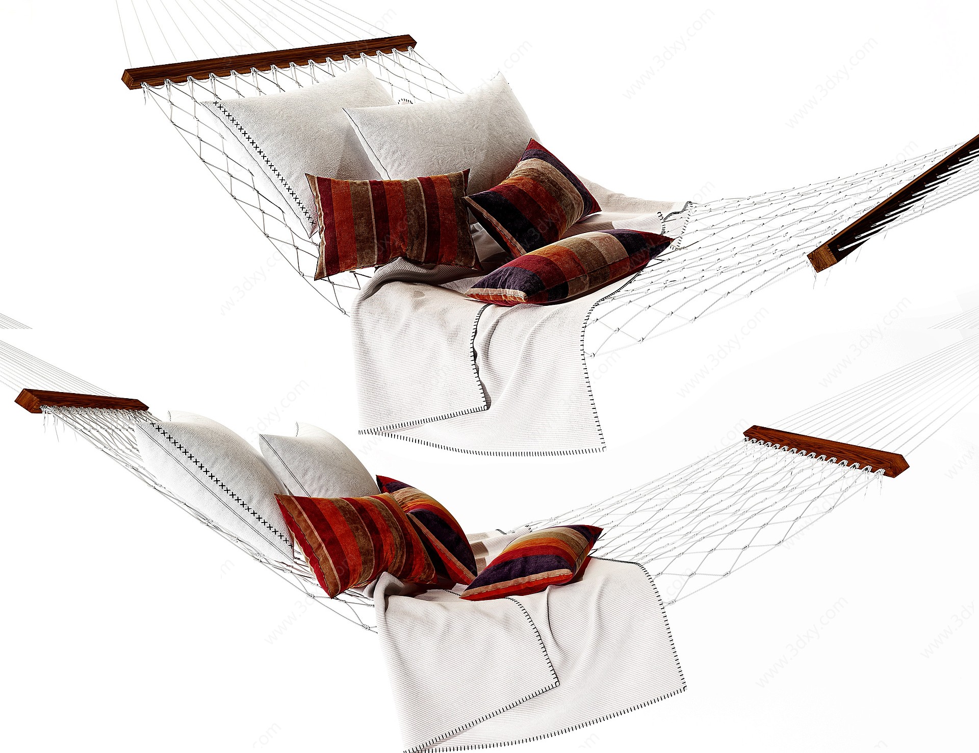 现代户外编织吊床3D模型