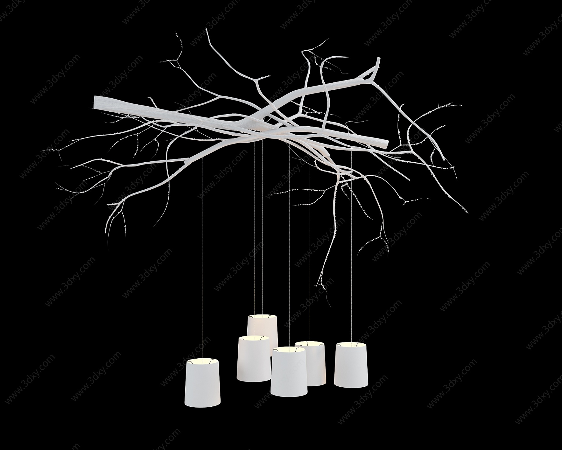 现代干树枝装饰吊灯3D模型