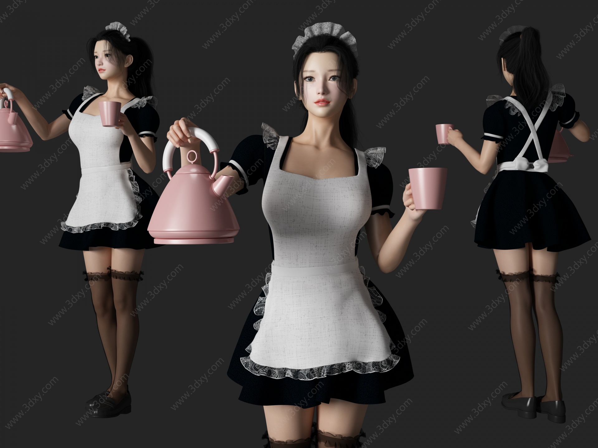 女仆美女人物3D模型