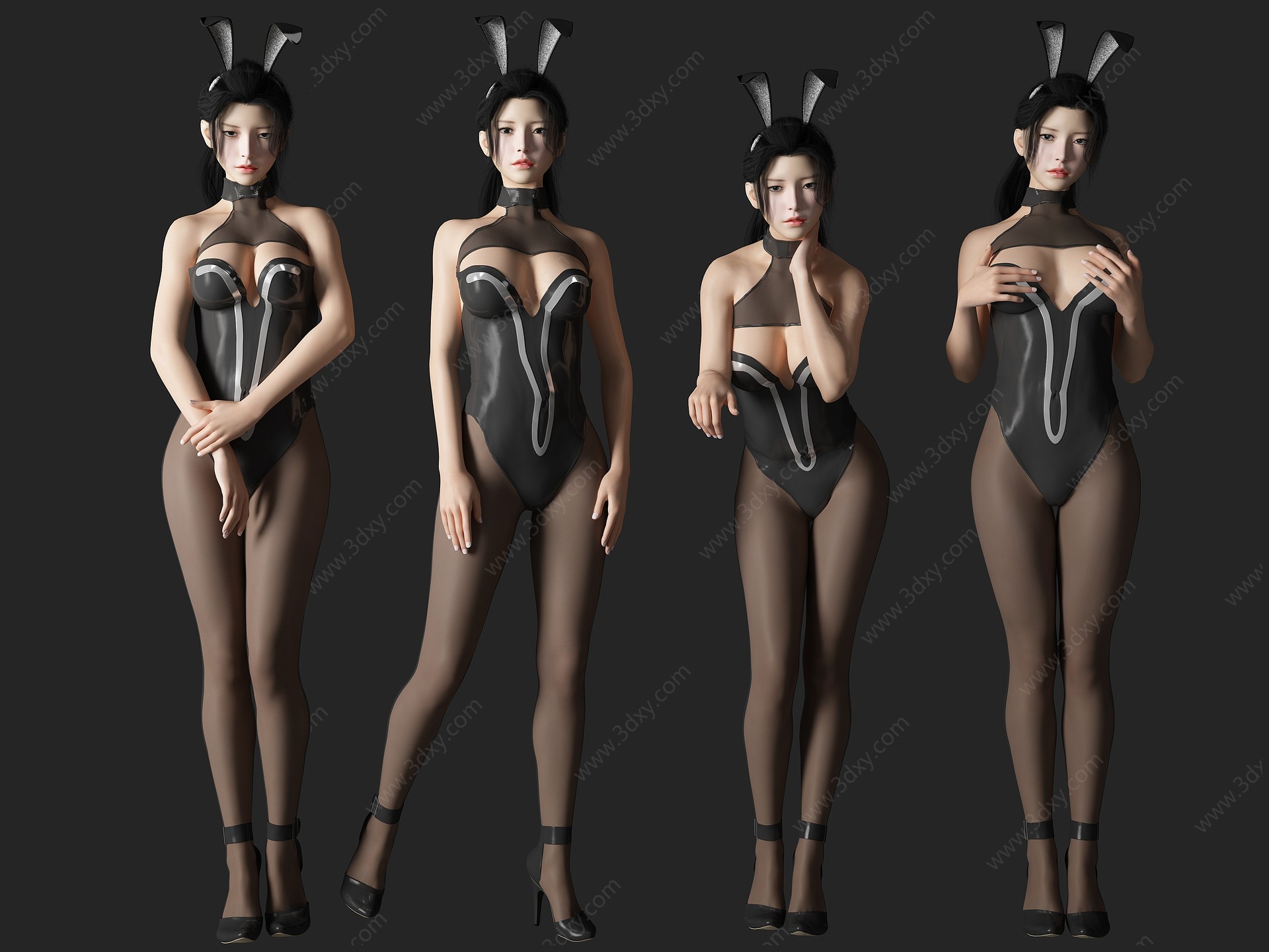 兔女郎美女人物3D模型