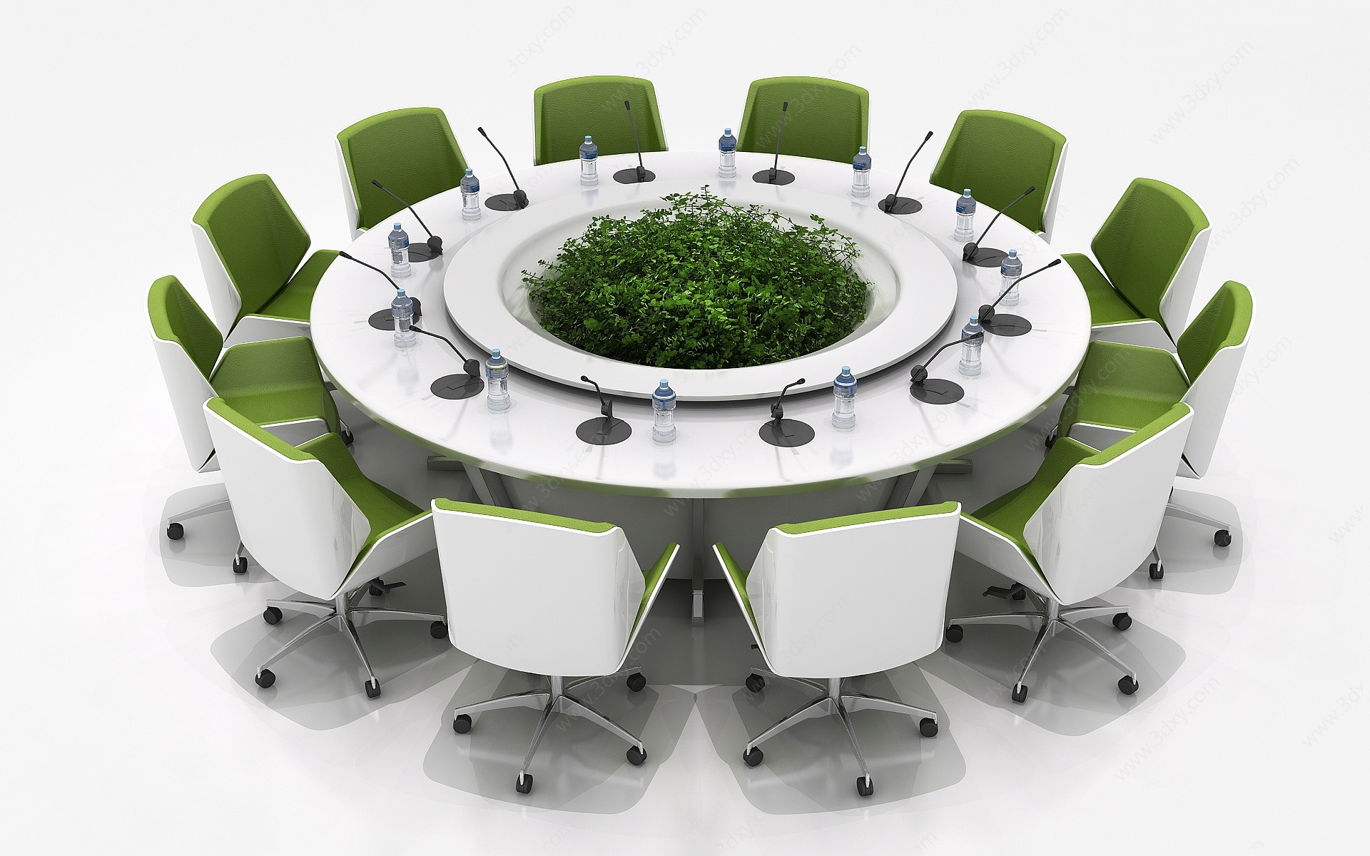 现代圆形会议桌3D模型