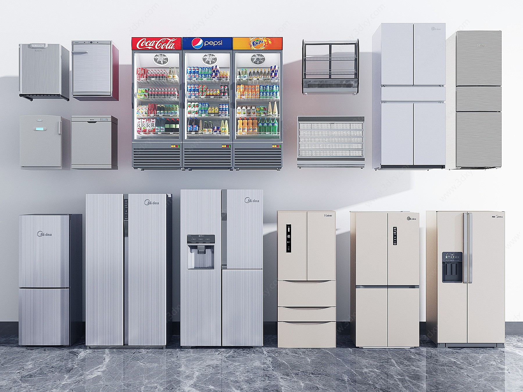 现代冰箱藏柜3D模型
