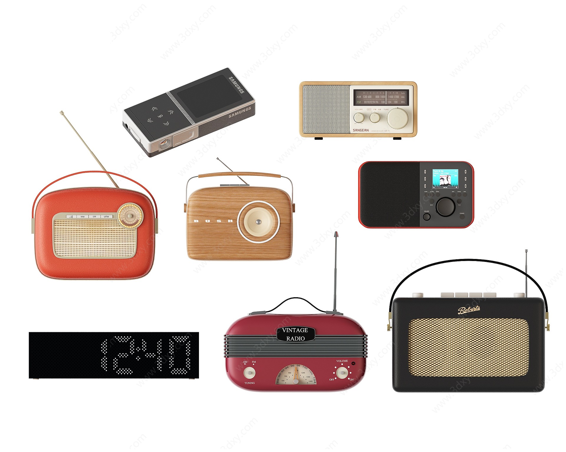 现代复古收音机3D模型