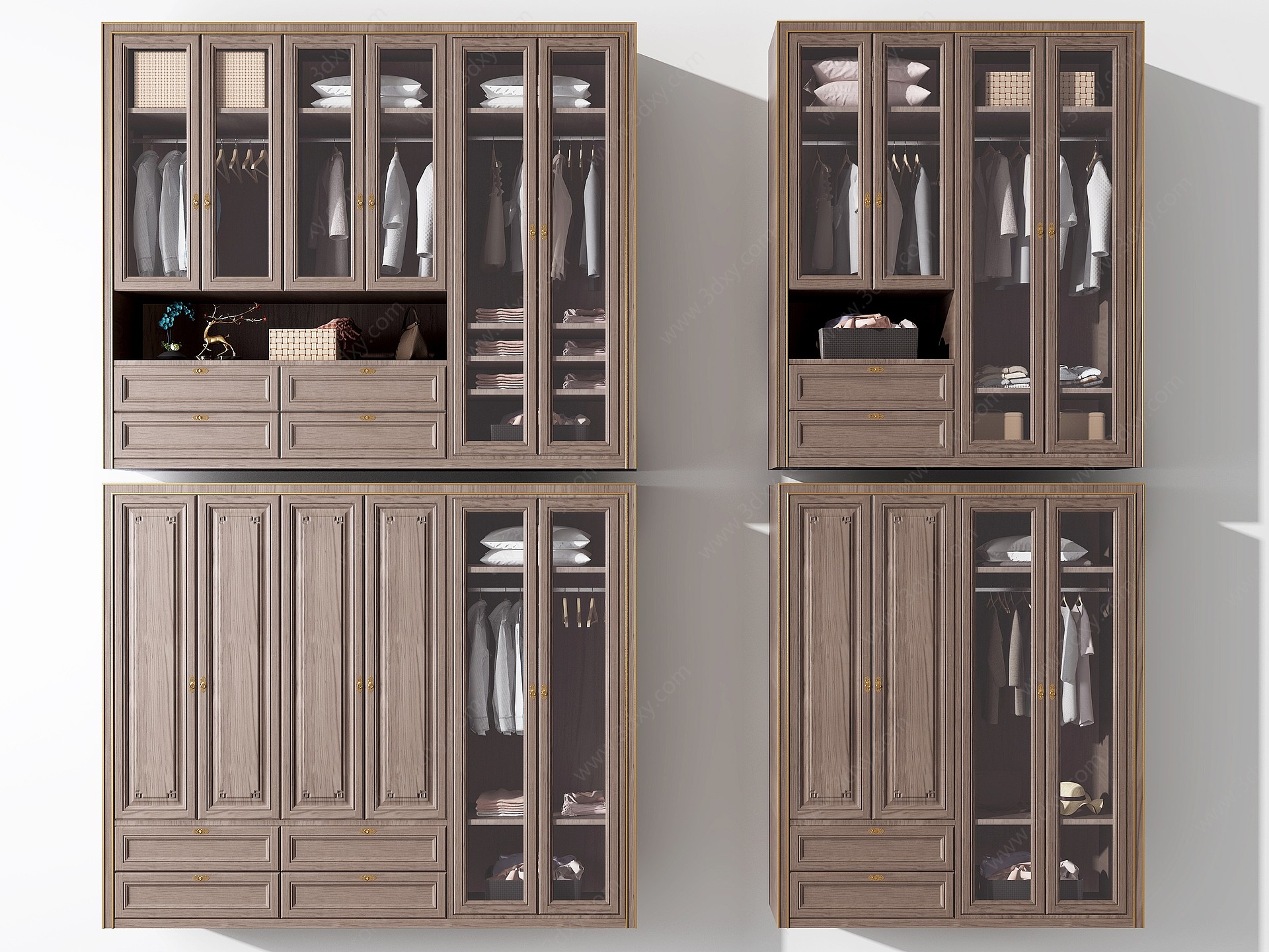 新中式实木衣柜3D模型
