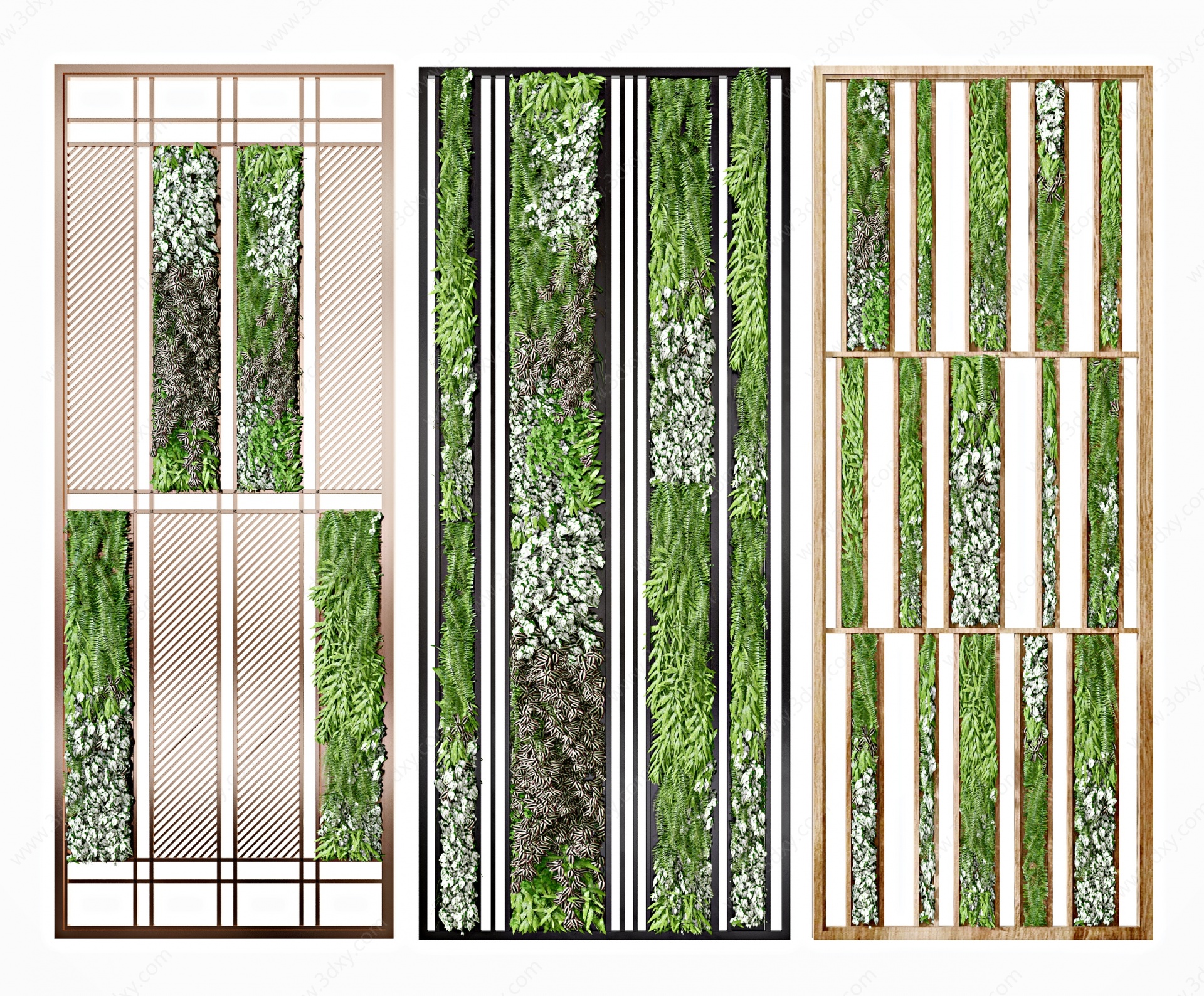 现代绿植装饰隔断屏风3D模型