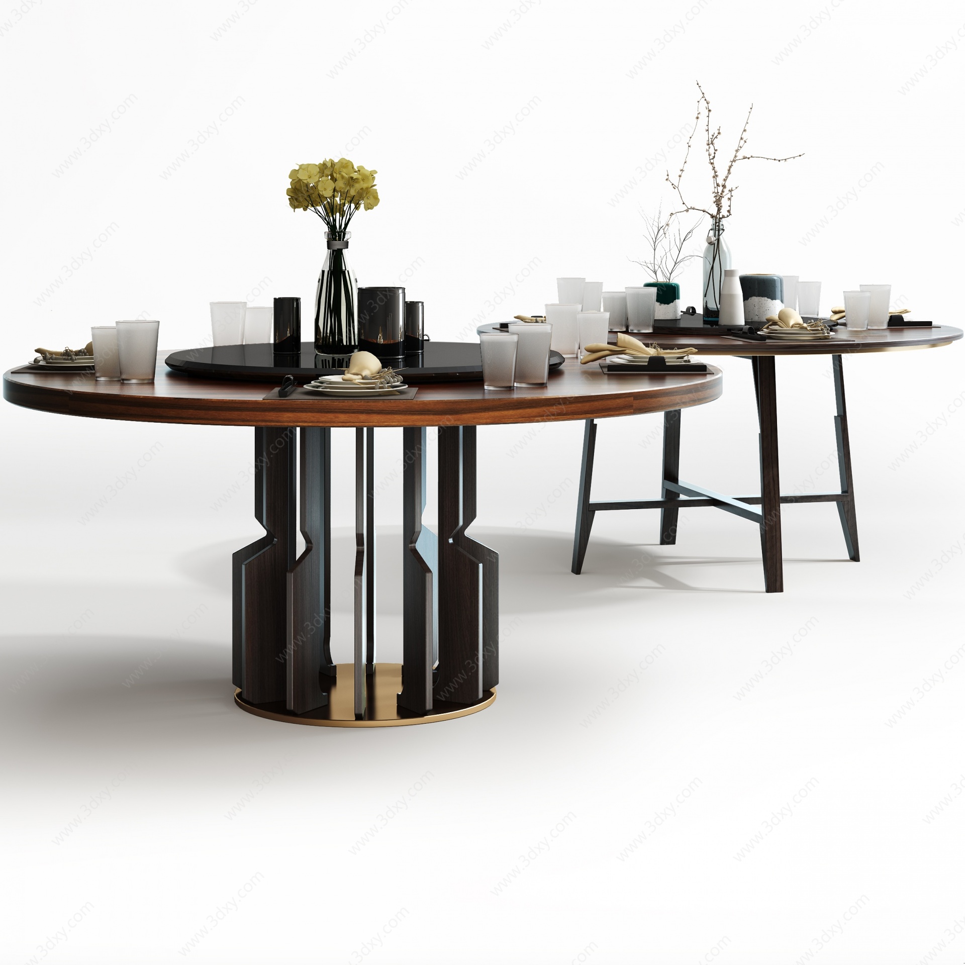 现代餐桌组合3D模型