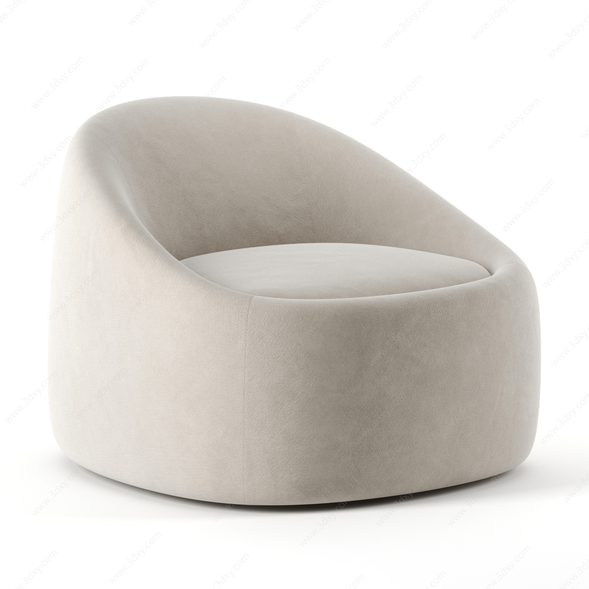 现代侘寂风单人沙发3D模型