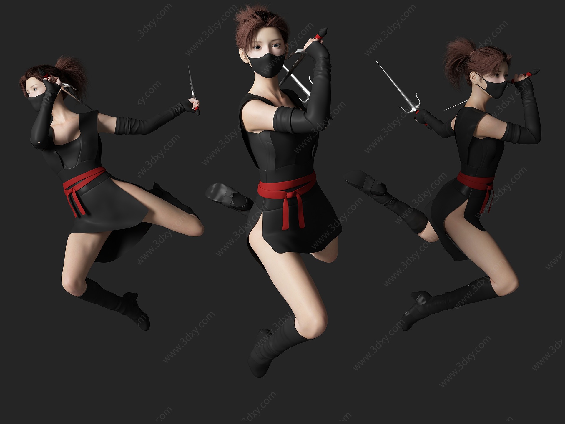 刺客美女人物3D模型