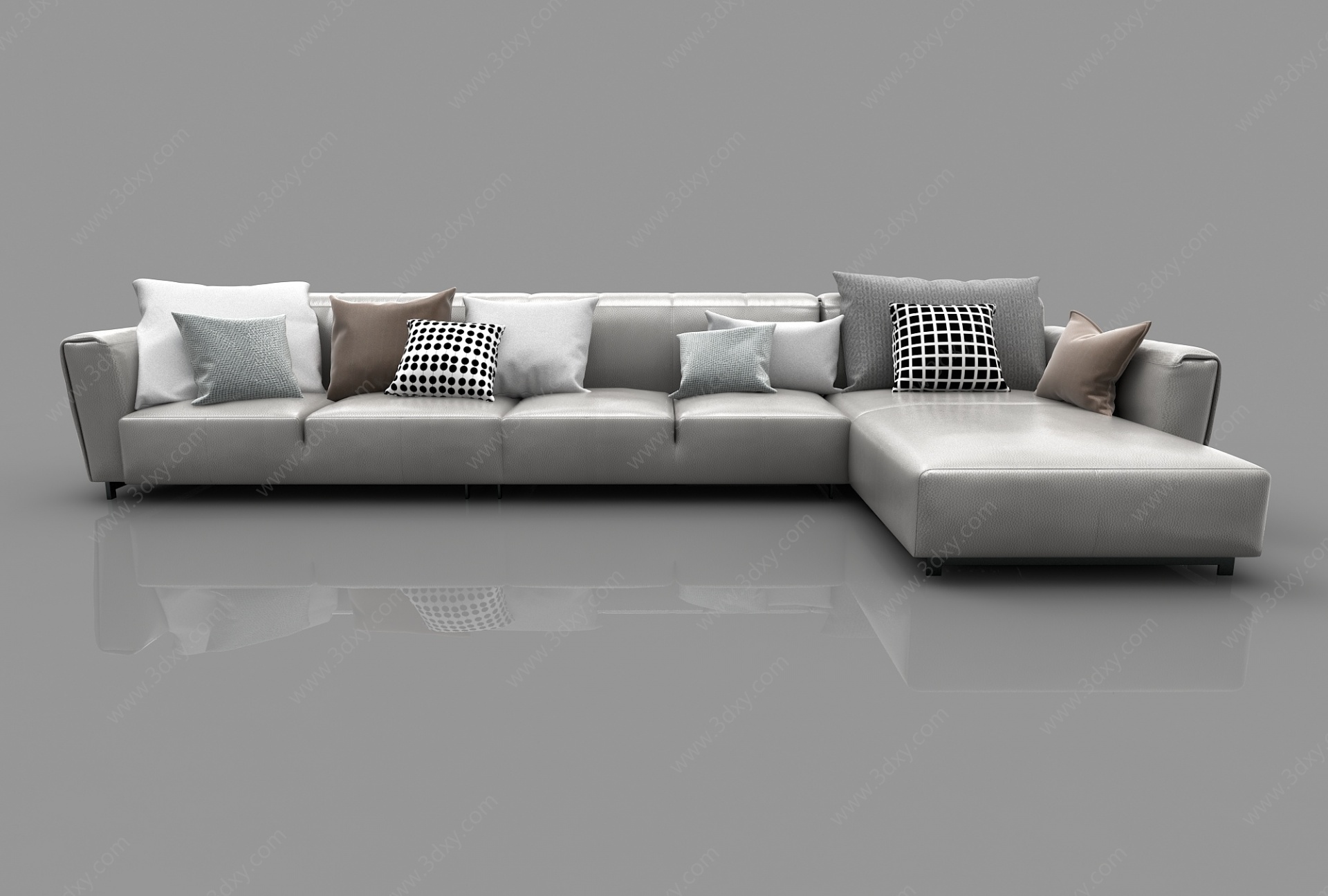 现代风格转角沙发3D模型