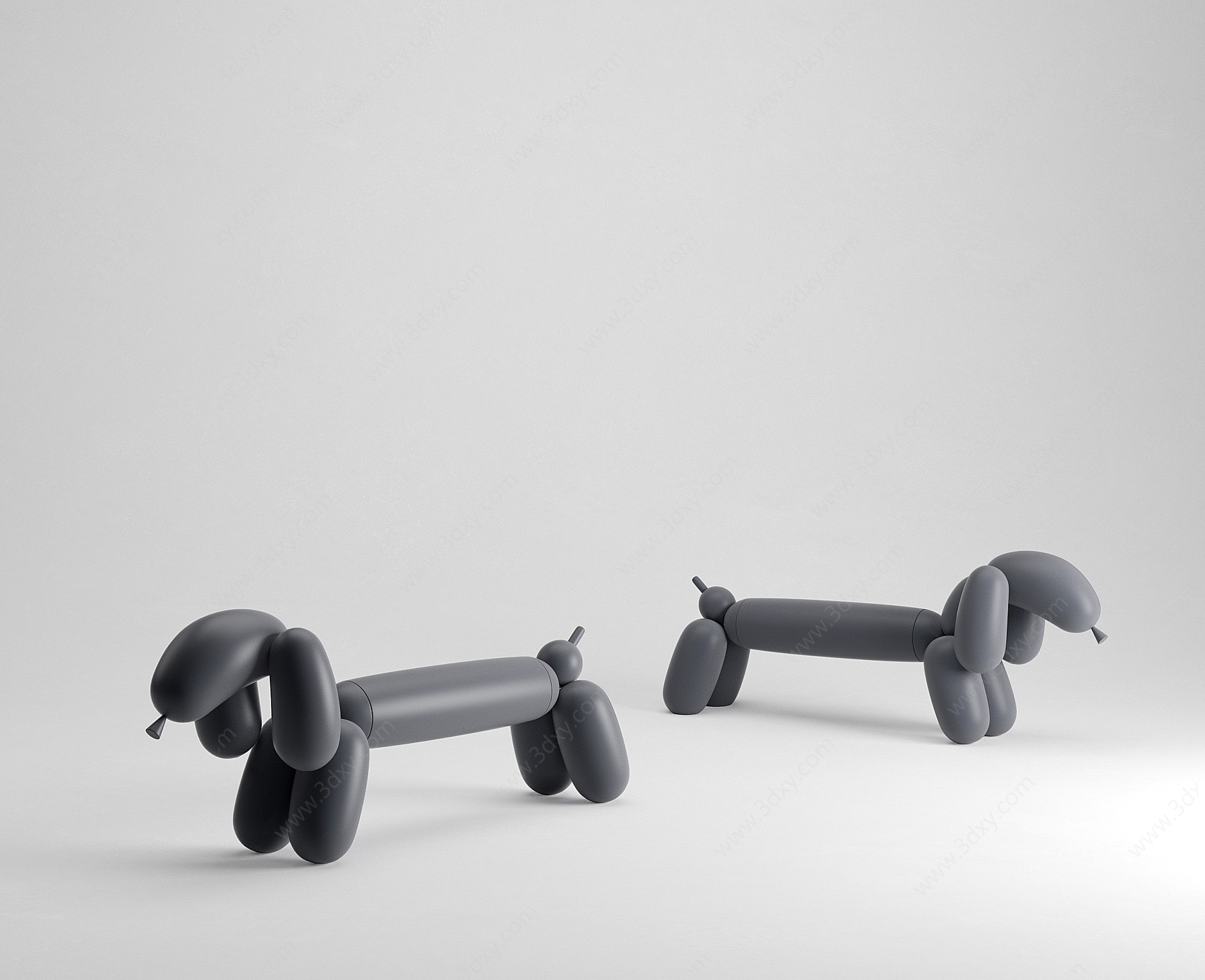 现代气球小狗3D模型